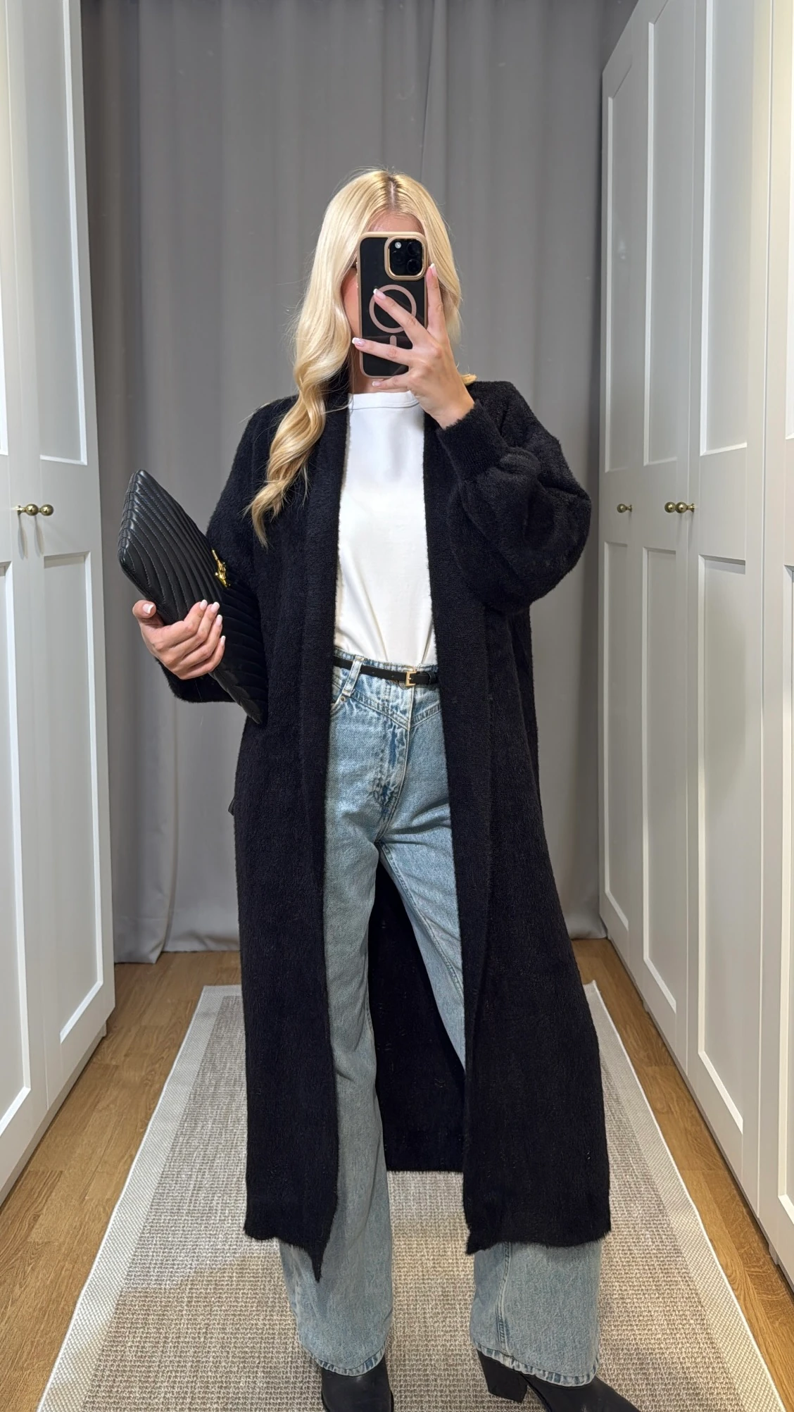 YUMUŞAK UZUN TRİKO HIRKA-SİYAH