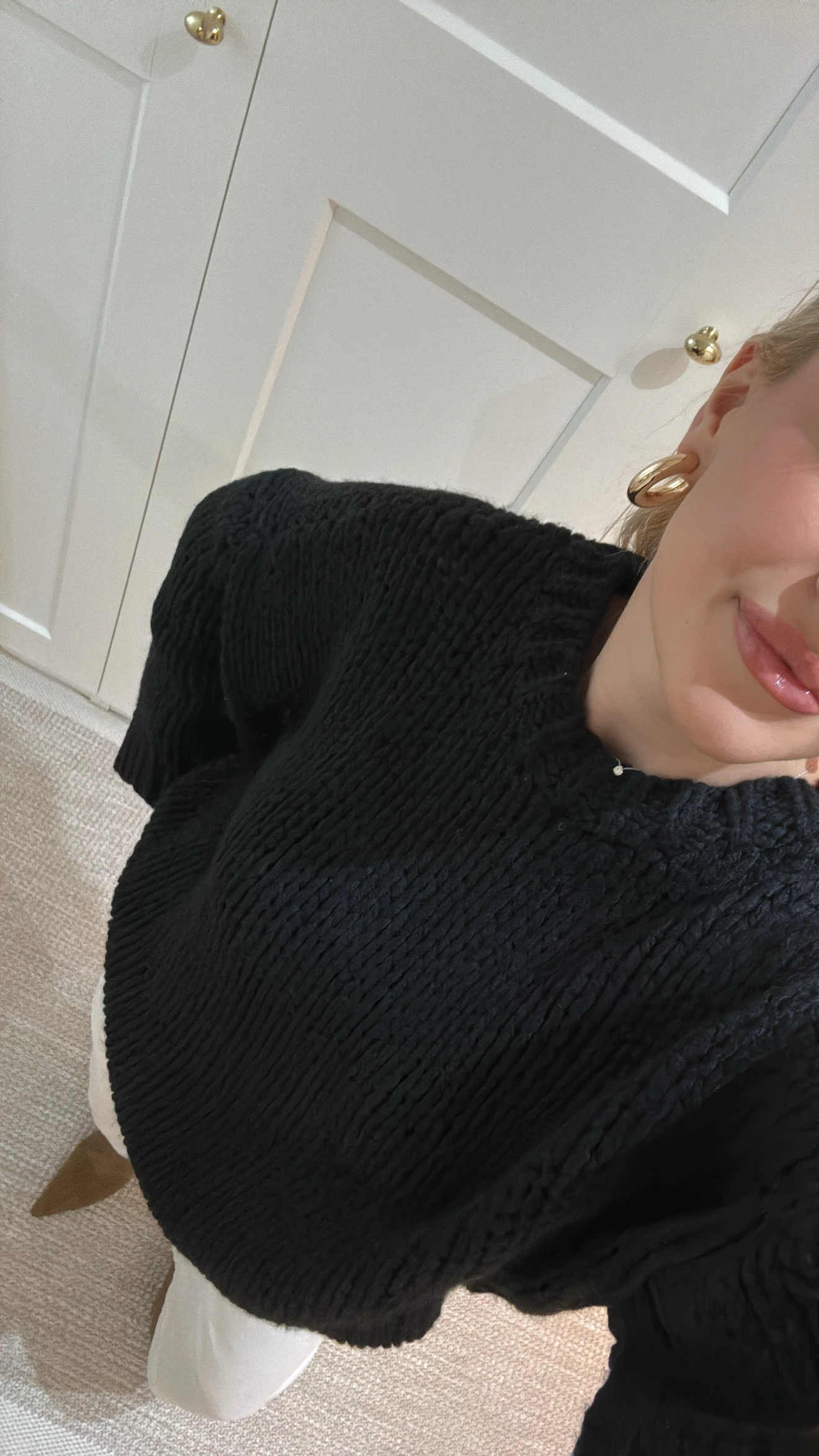 ÖRGÜ TRİKO KAZAK -SİYAH