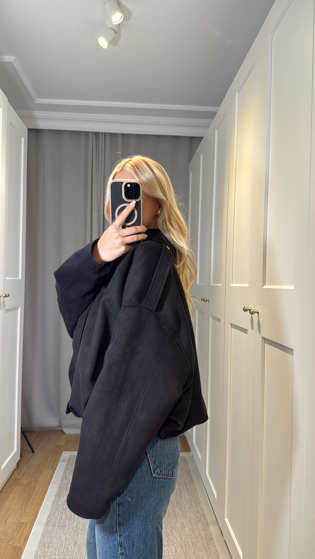 SÜET SİYAH BOMBER CEKET