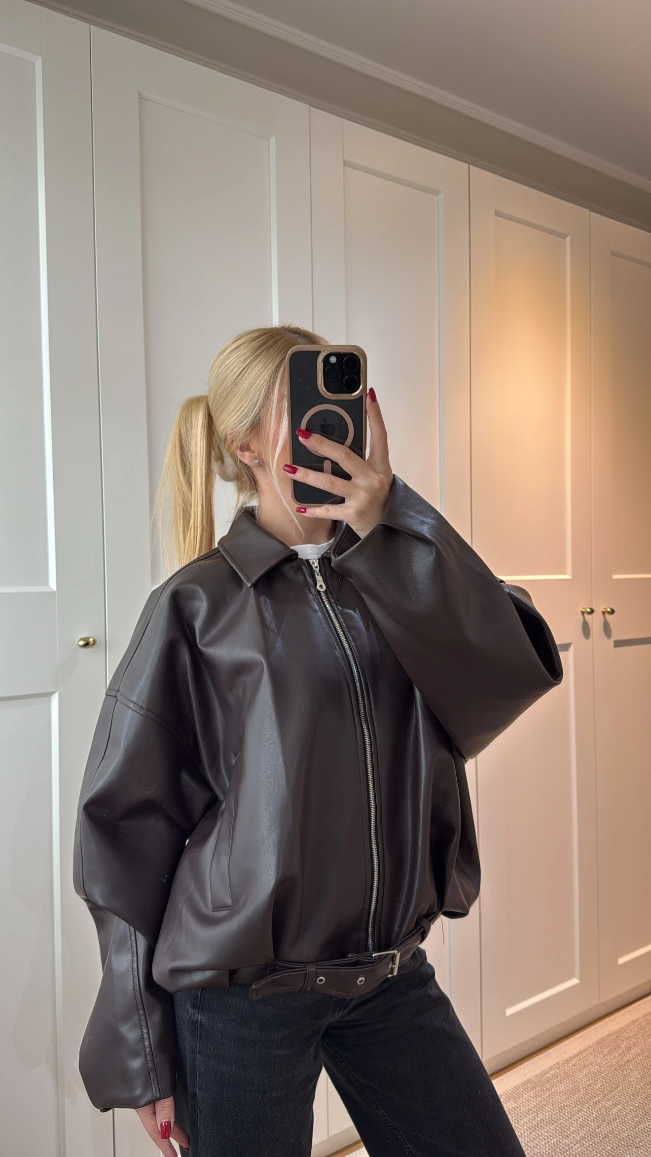 ACI KAHVE DERİ CEKET