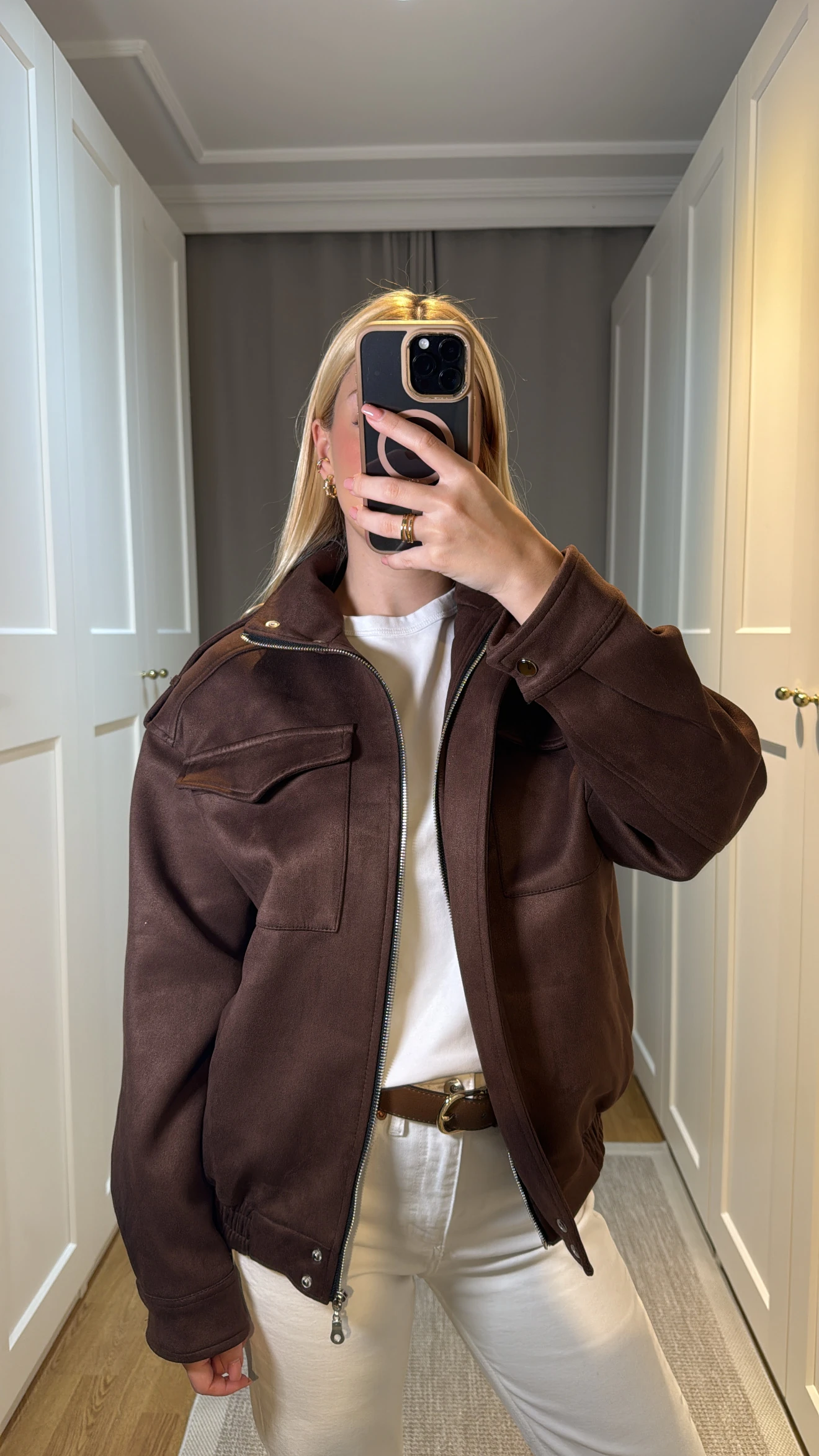 KAHVE SÜET BOMBER CEKET