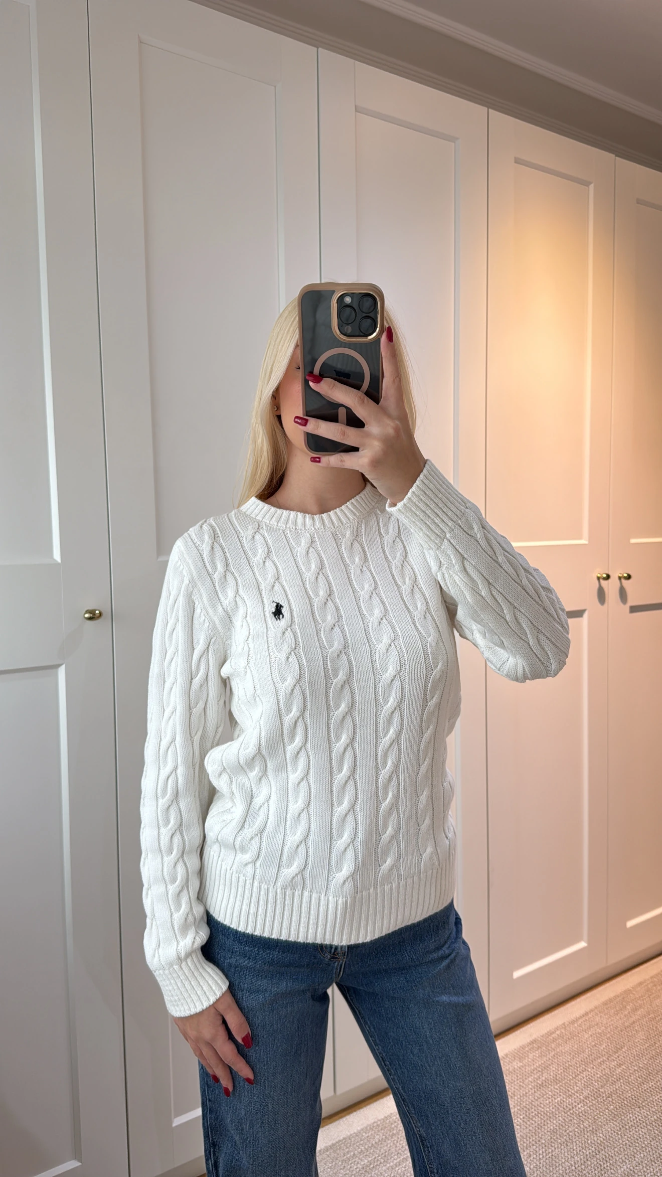 MARKA MODEL BİSİKLET YAKA KAZAK-BEYAZ