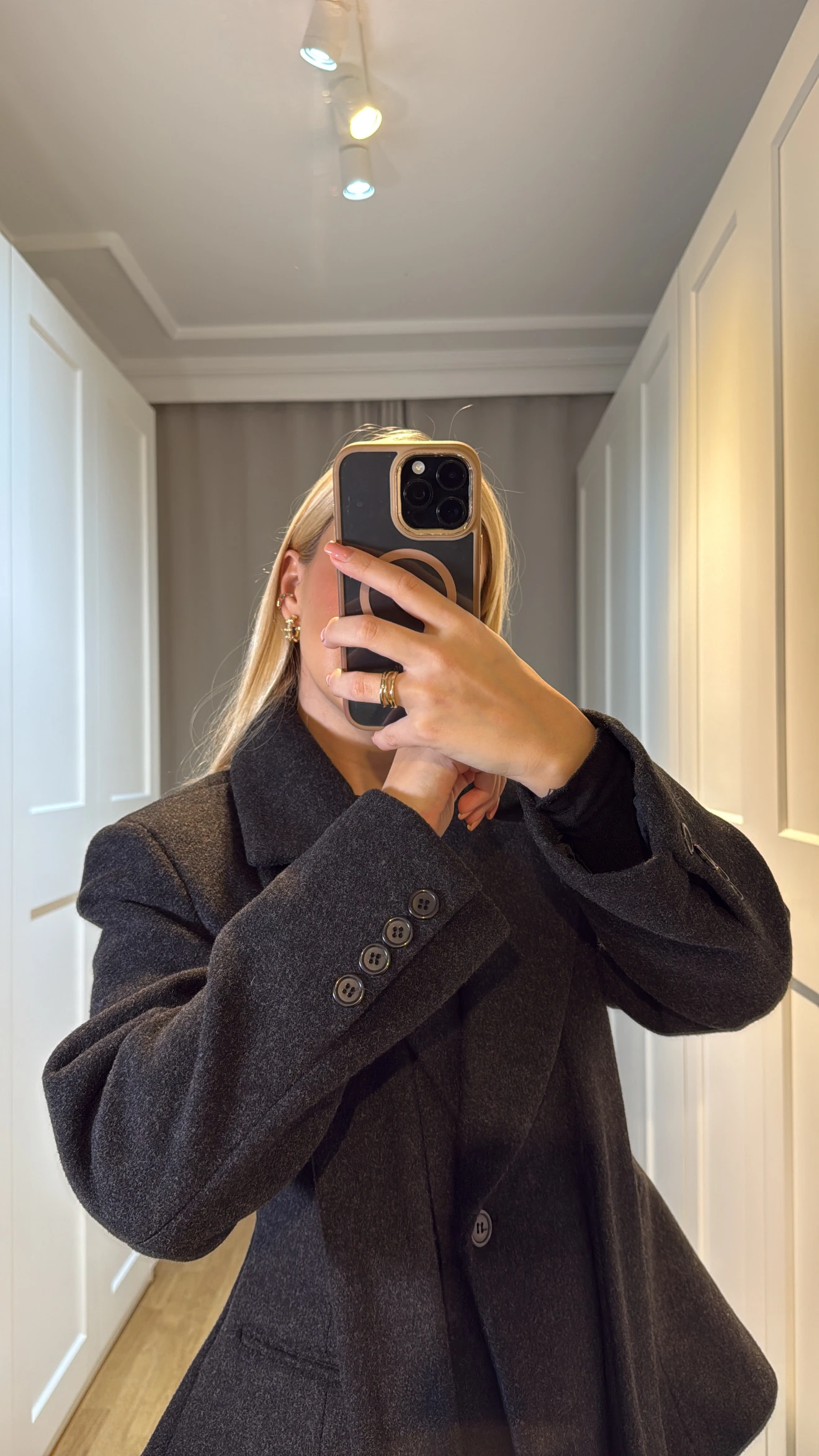 BEL DETAYLI KAŞE BLAZER CEKET-SİYAH