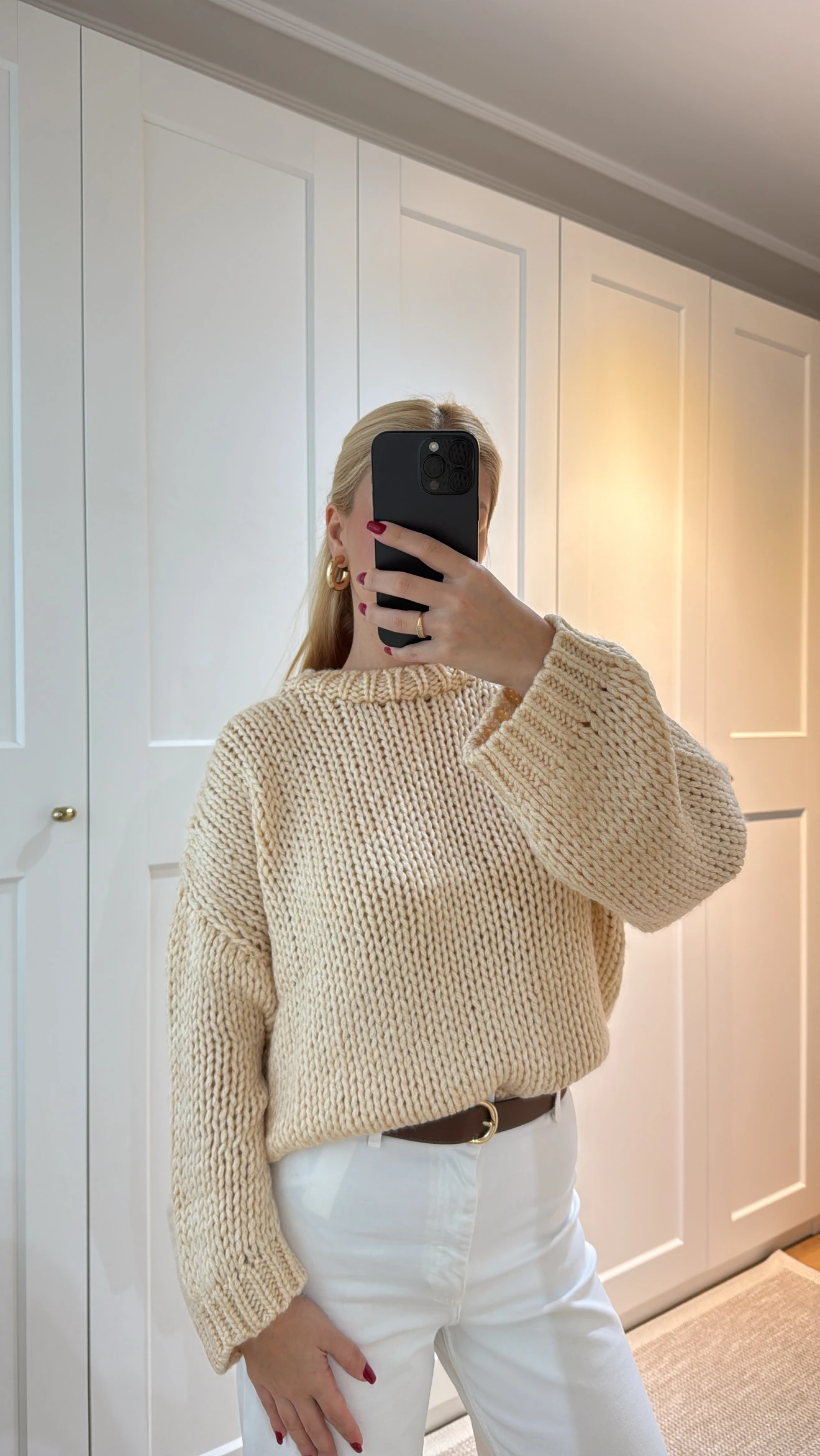 ÖRGÜ TRİKO KAZAK -BEJ