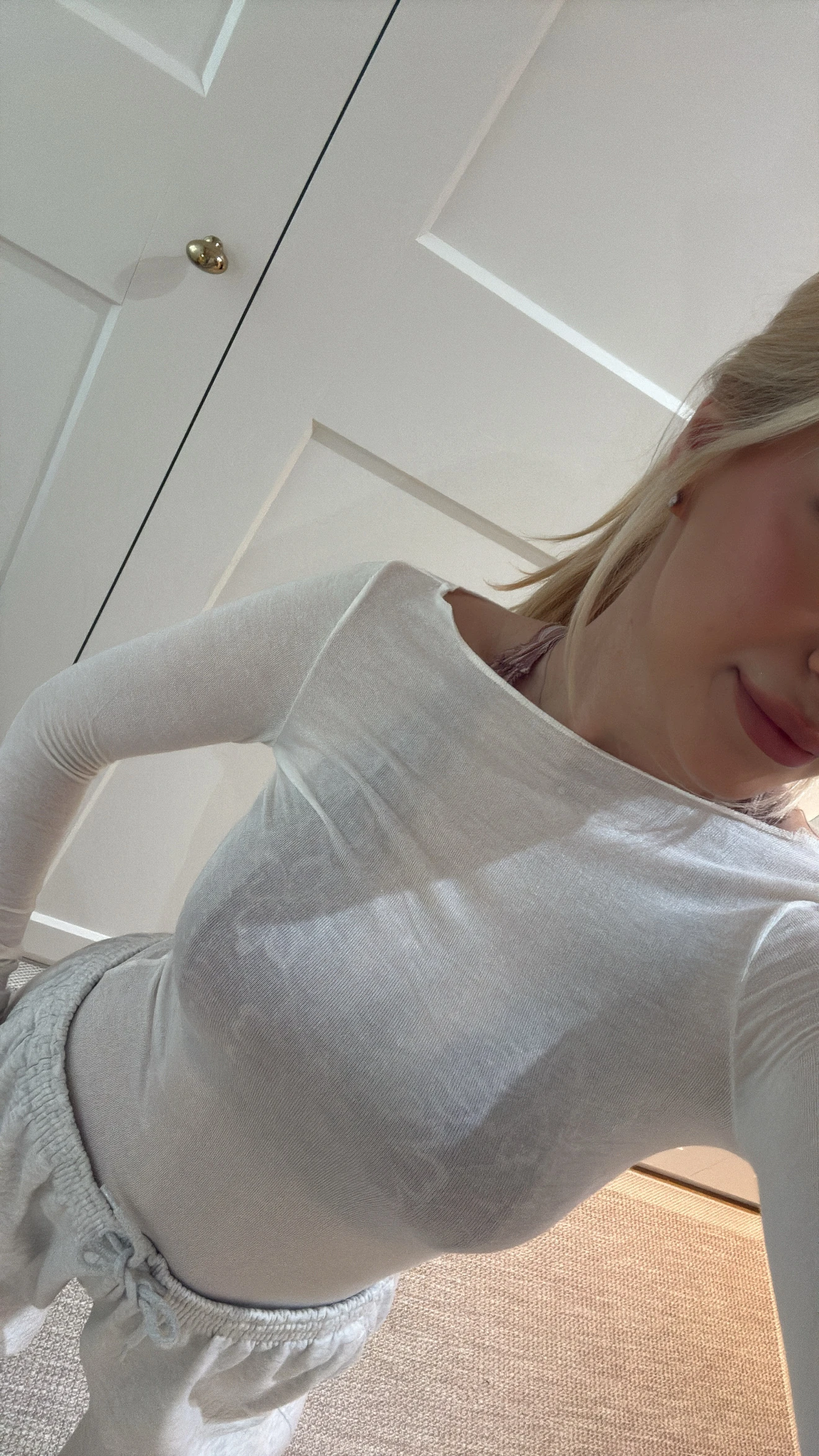 KAYIK YAKA TRANSPARAN BLUZ -BEYAZ