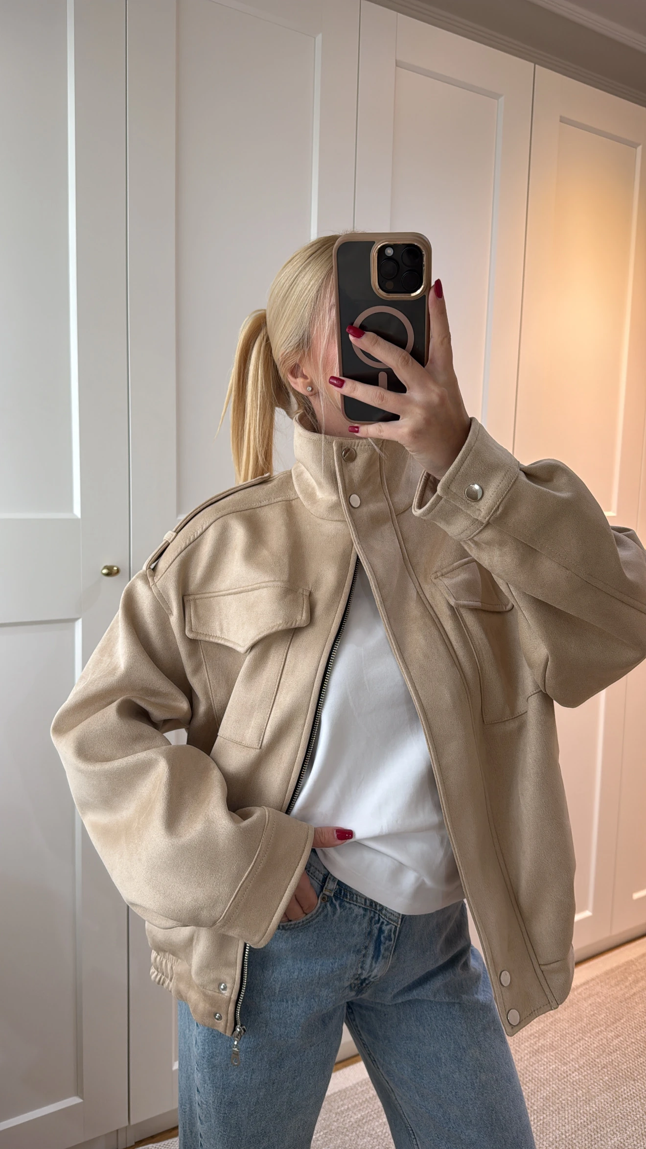 SÜET BOMBER CEKET -TAŞ