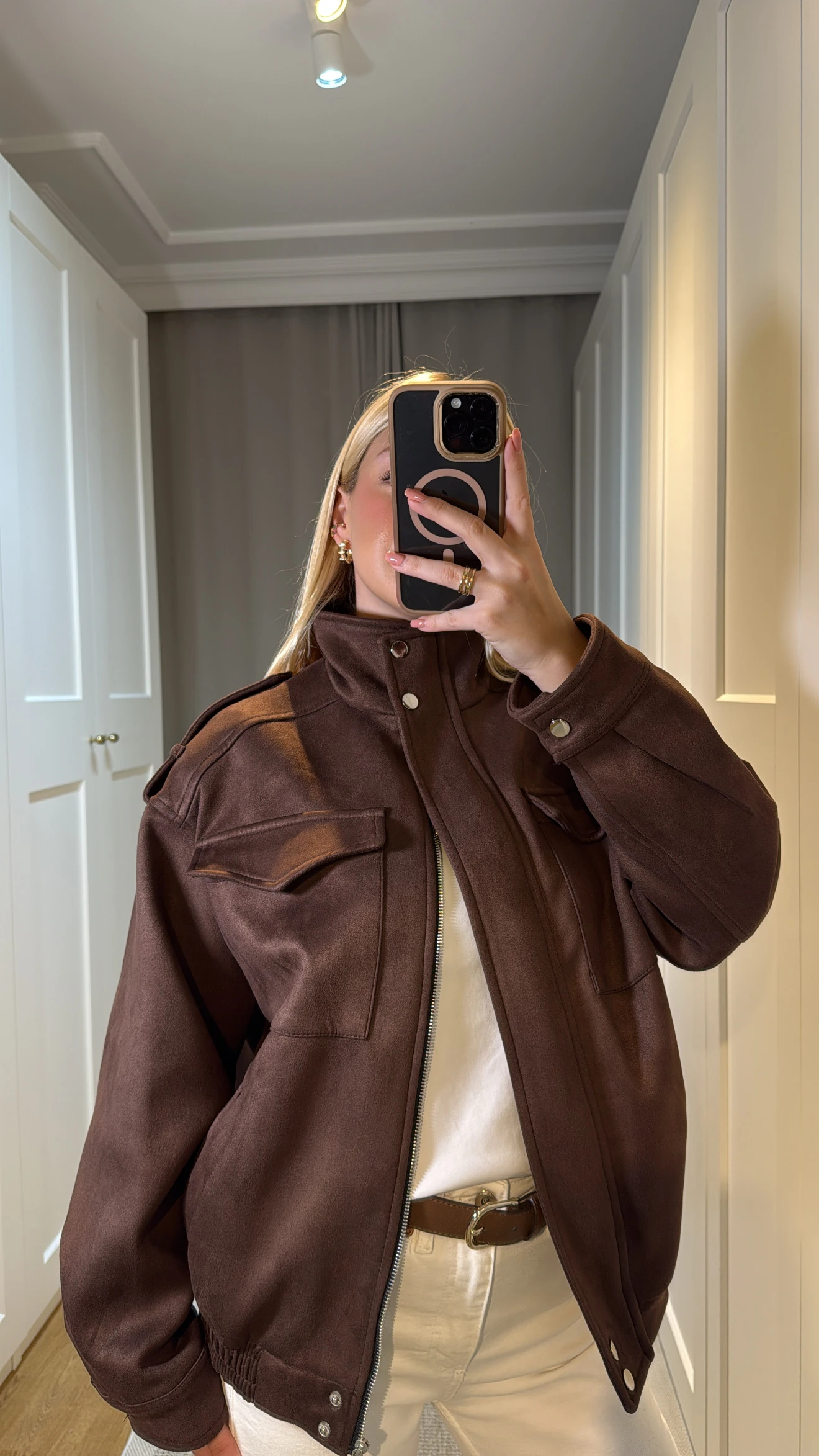 KAHVE SÜET BOMBER CEKET