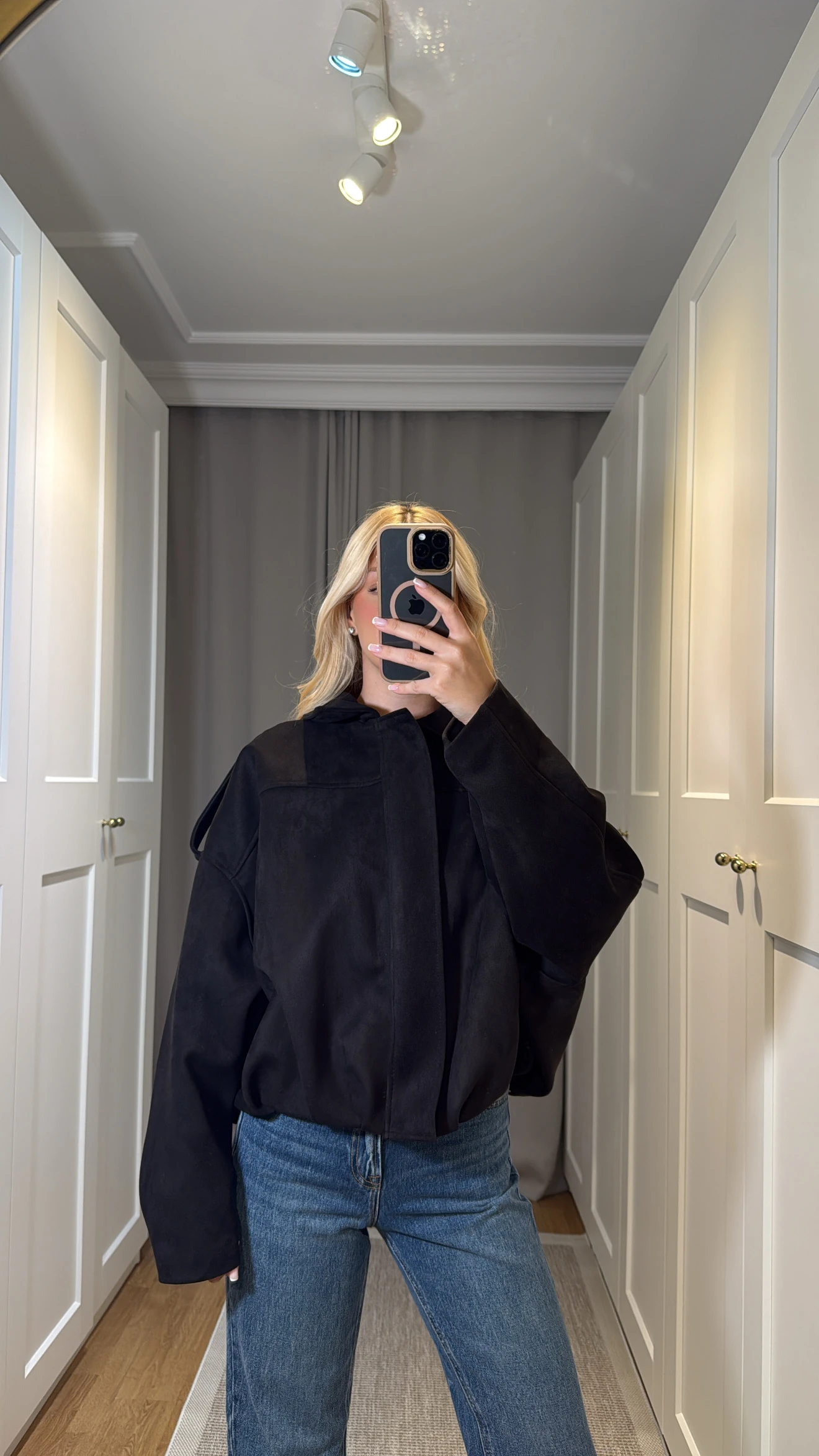 SÜET SİYAH BOMBER CEKET