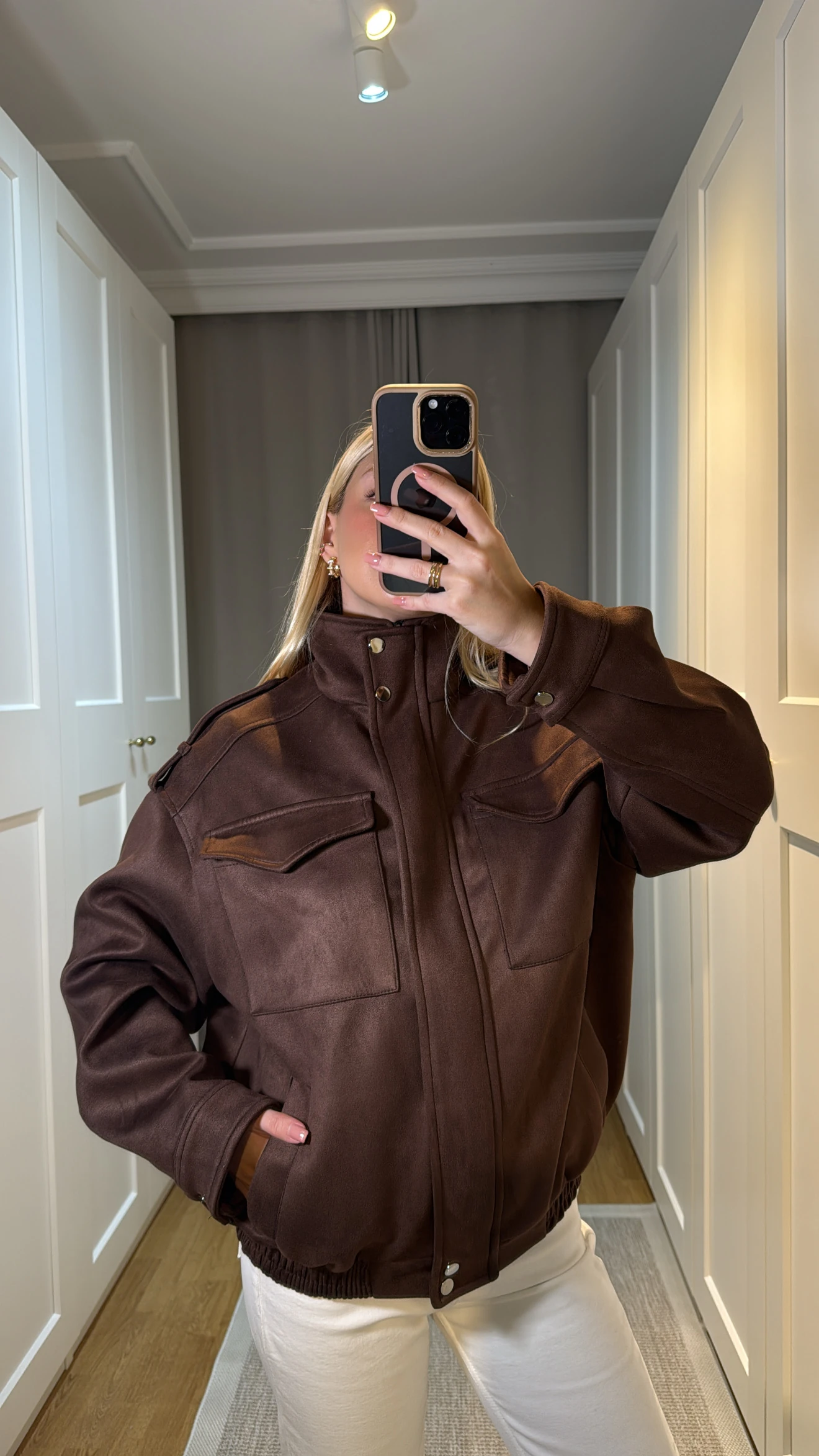 KAHVE SÜET BOMBER CEKET