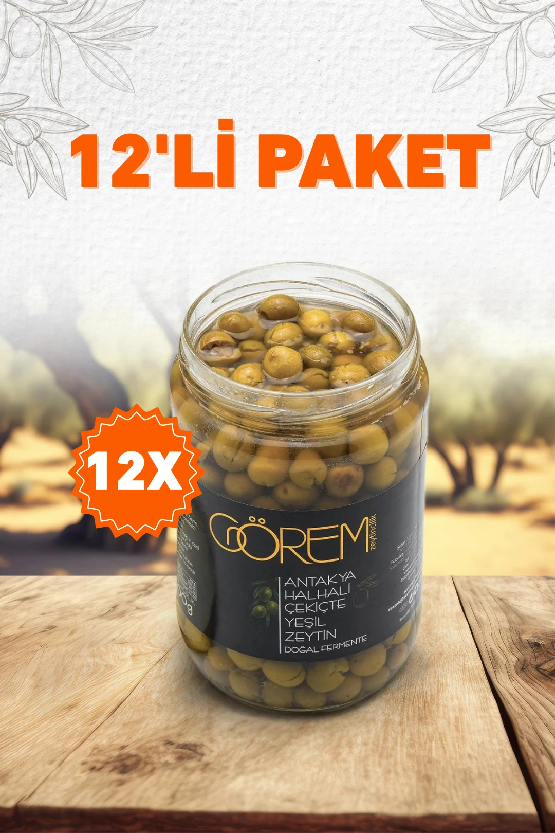 12'li Tazecik Antakya Hal Hali Usulu Çekiçte Zeytin (12x400 gr.)
