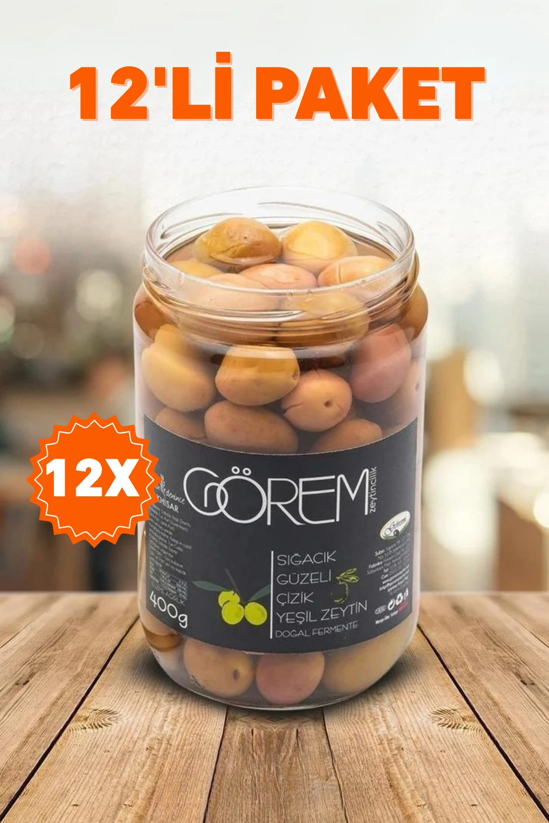 12'li Sığacık Güzeli Çizik Zeytin XXXL (12x400gr)