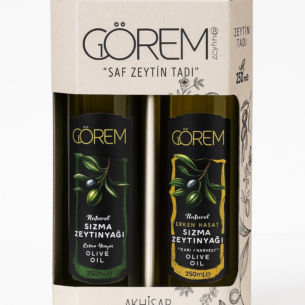 Hediyelik Zeytinyağı Paketi (250ml Sızma Zeytinyağı, 250 ml Erken Hasat Sızma Zeytinyağı )
