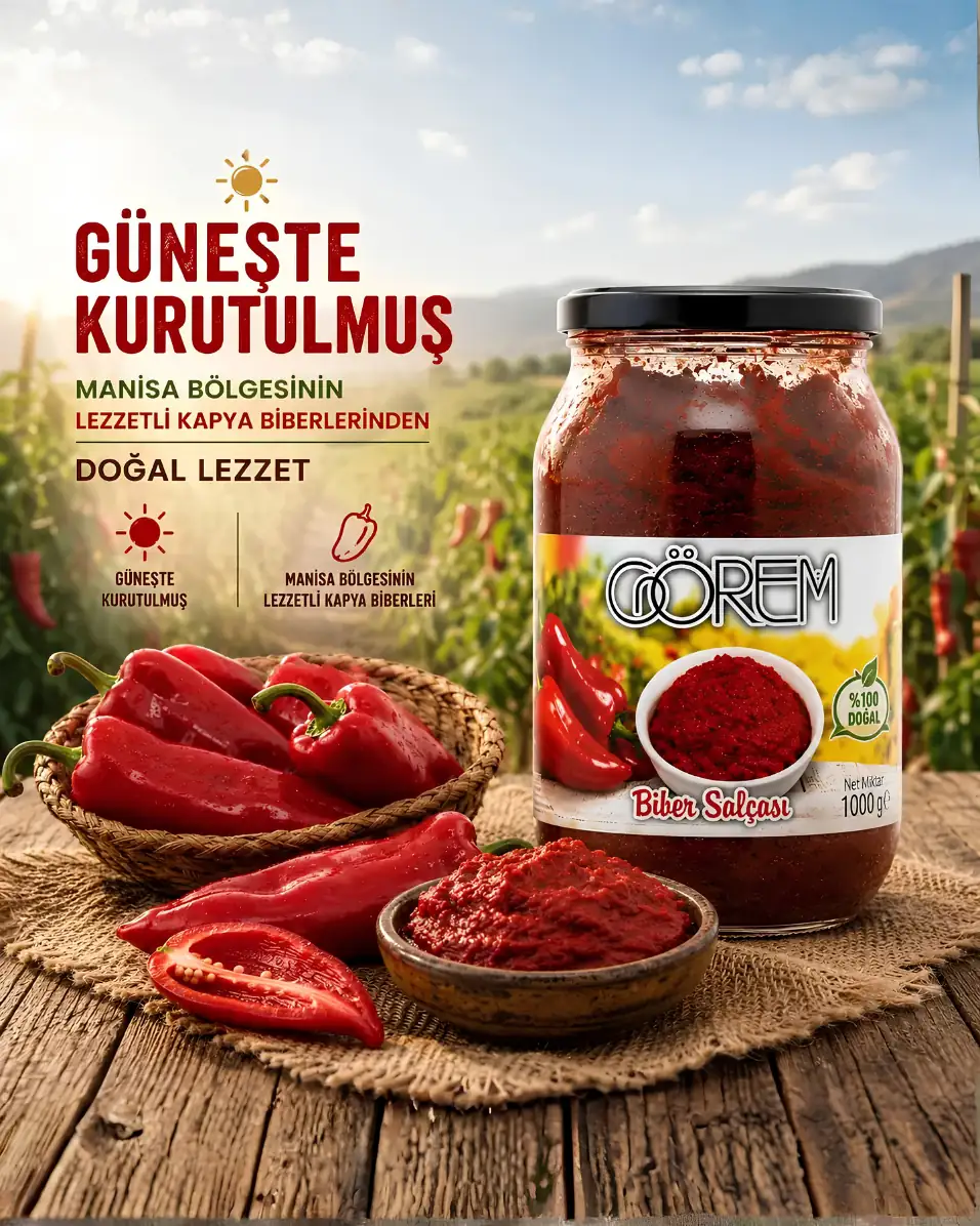 Taze Güneşte Kurutma Tatlı Biber Salçası