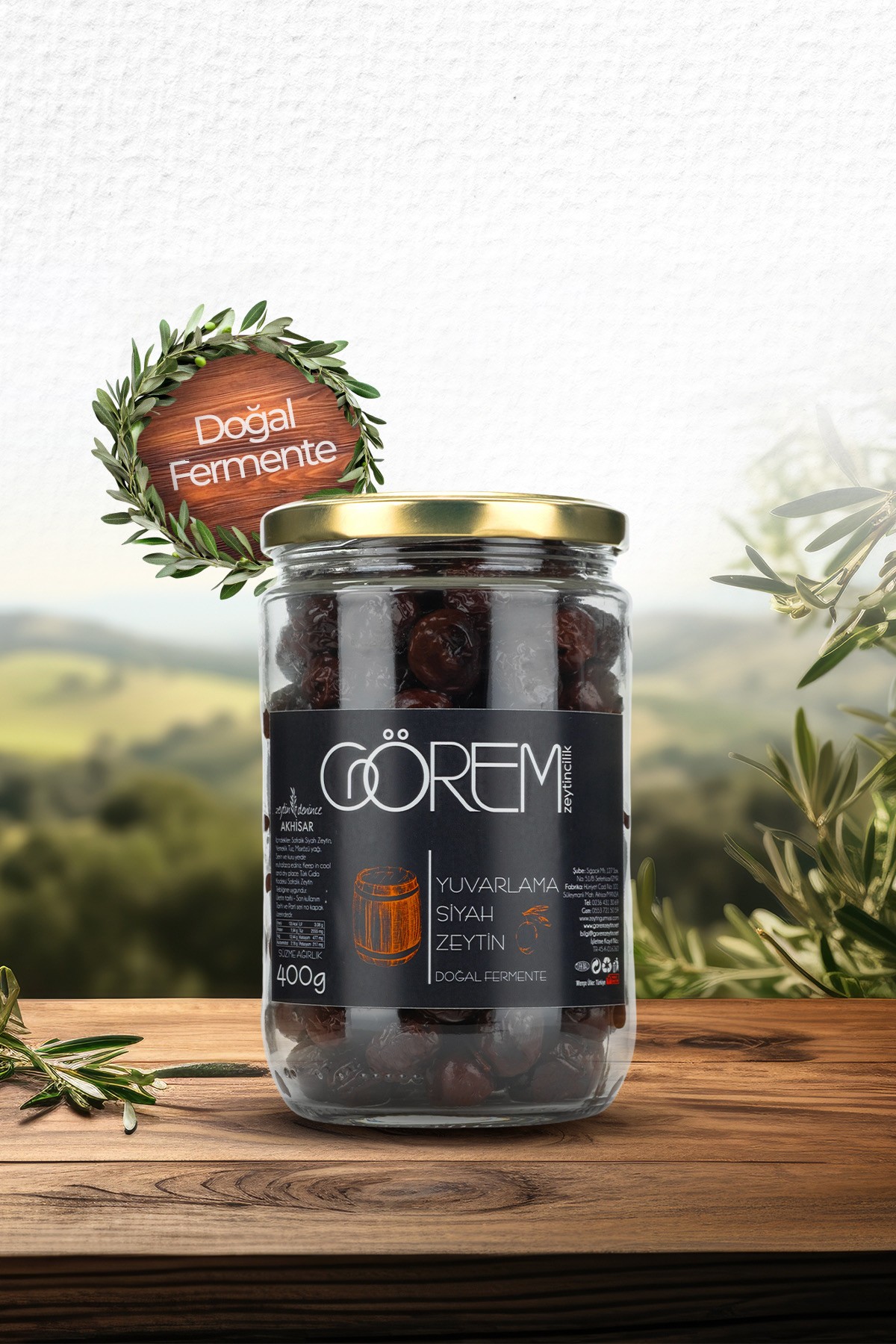 Orta Boy  Eski Yöntem Yuvarlama Zeytin 400 gr.