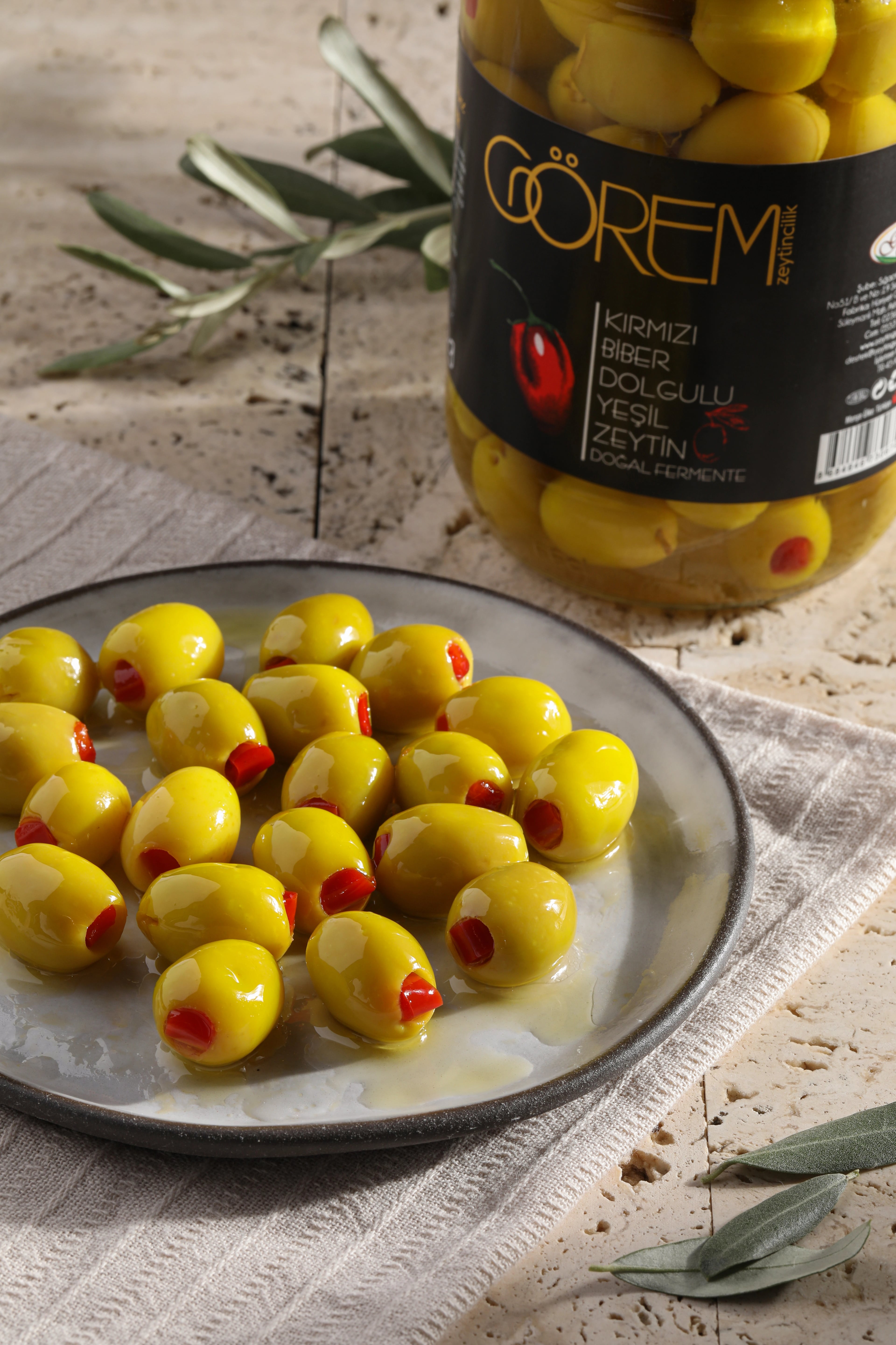 Kapya Biber Dolgulu Yeşil Zeytin 1 kg.