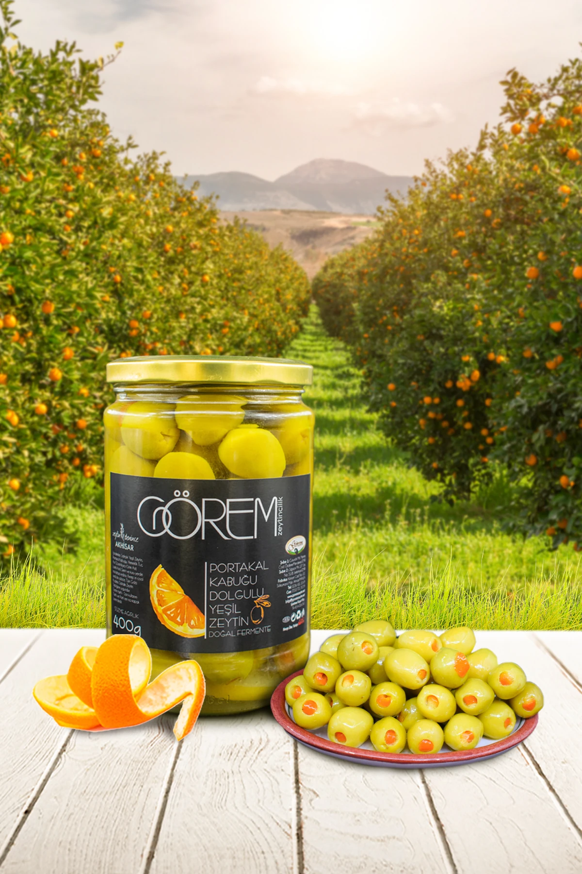 Portakal Kabuğu Dolgulu Yeşil Zeytin