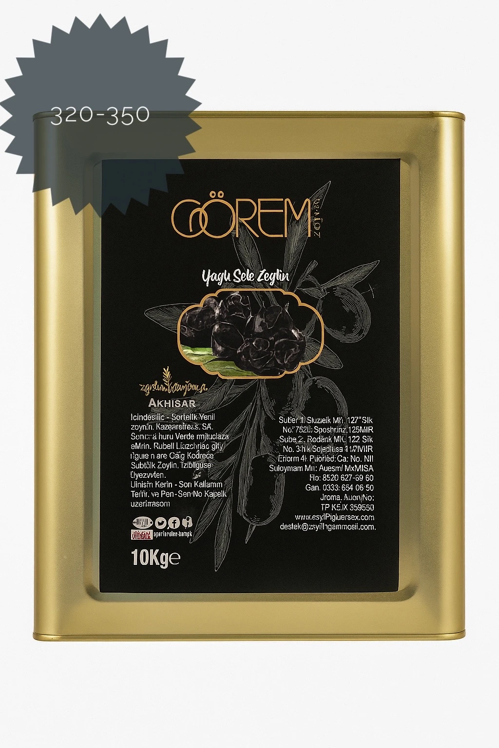 #Gemlik Cins Yağlı Sele (350-380) - 10 kg teneke