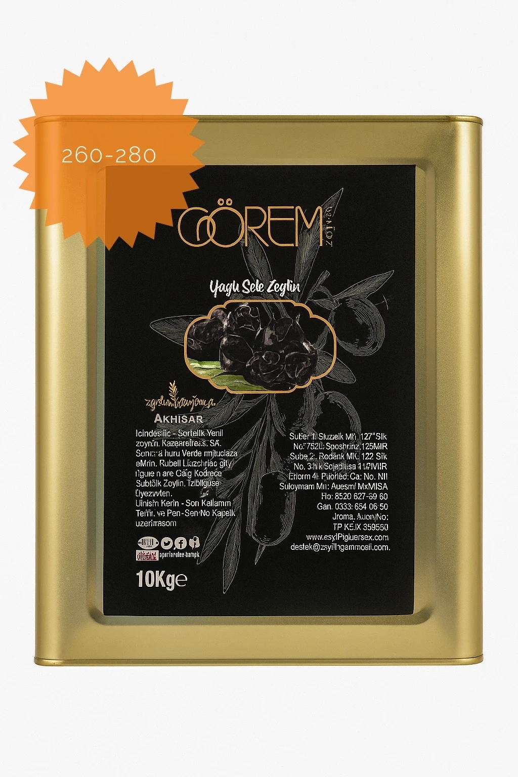 #Gemlik Cins Yağlı Sele (260-280) - 10 kg teneke