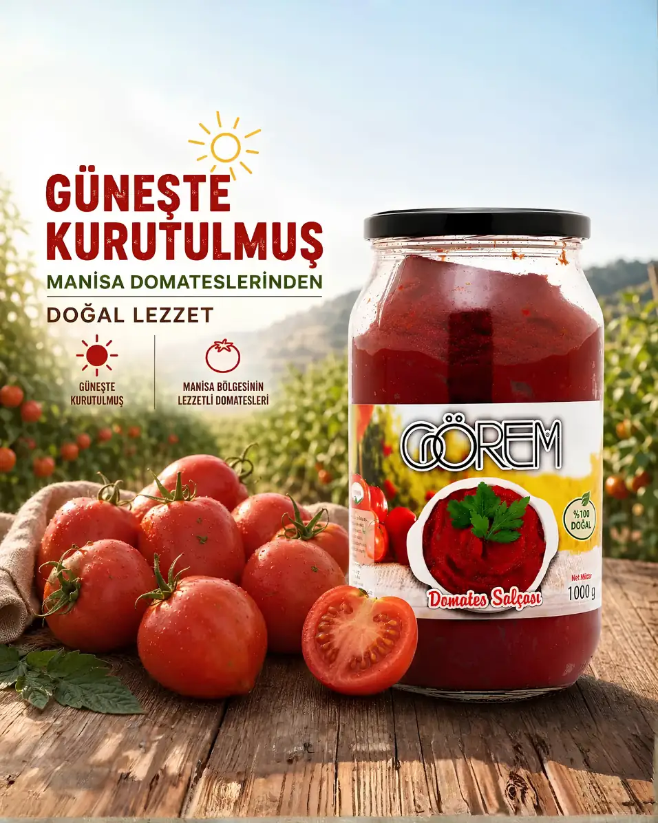 Taze Güneşte Kurutma Domates Salçası