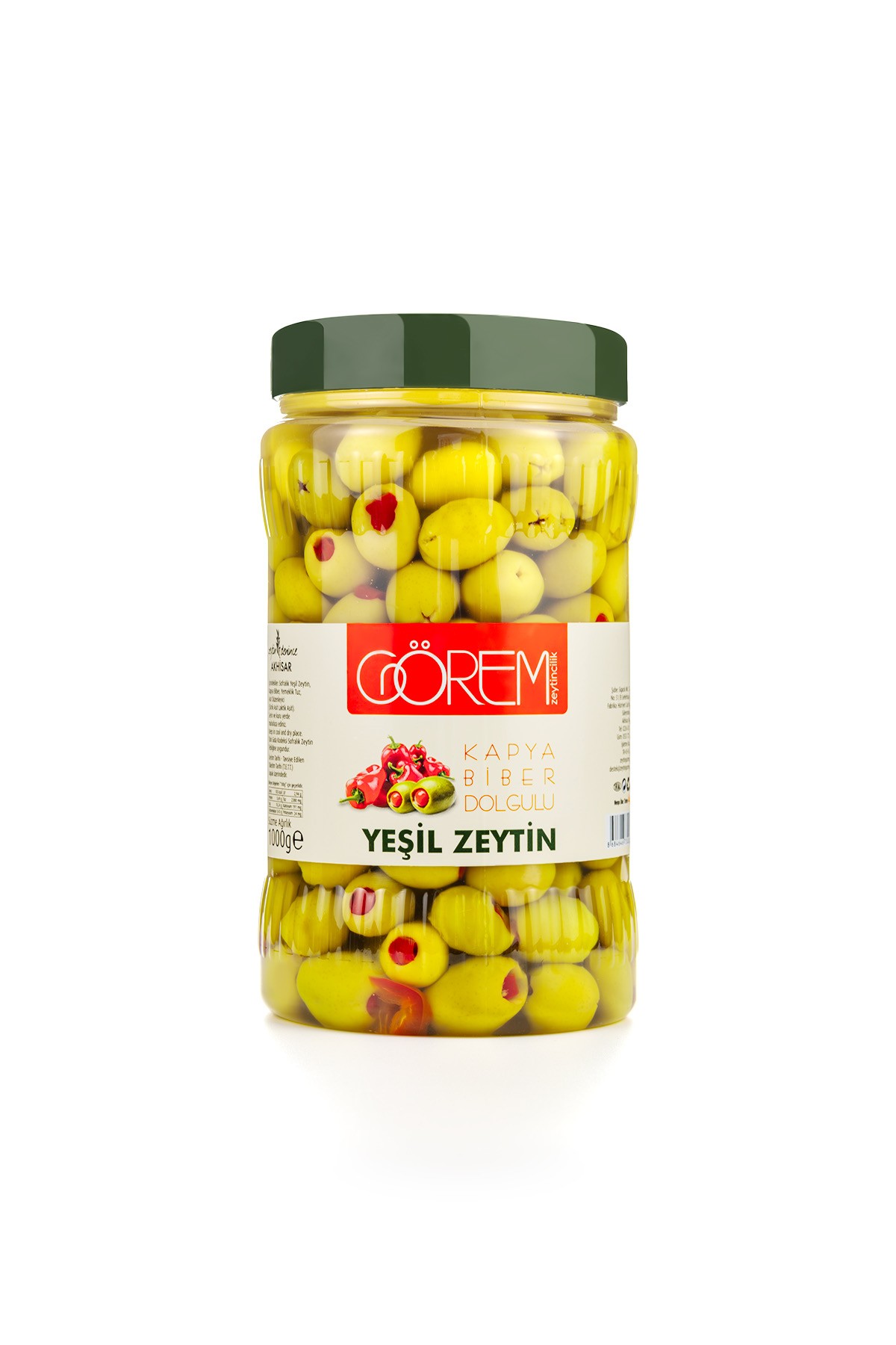 Kapya Biber Dolgulu Yeşil Zeytin 1 kg.