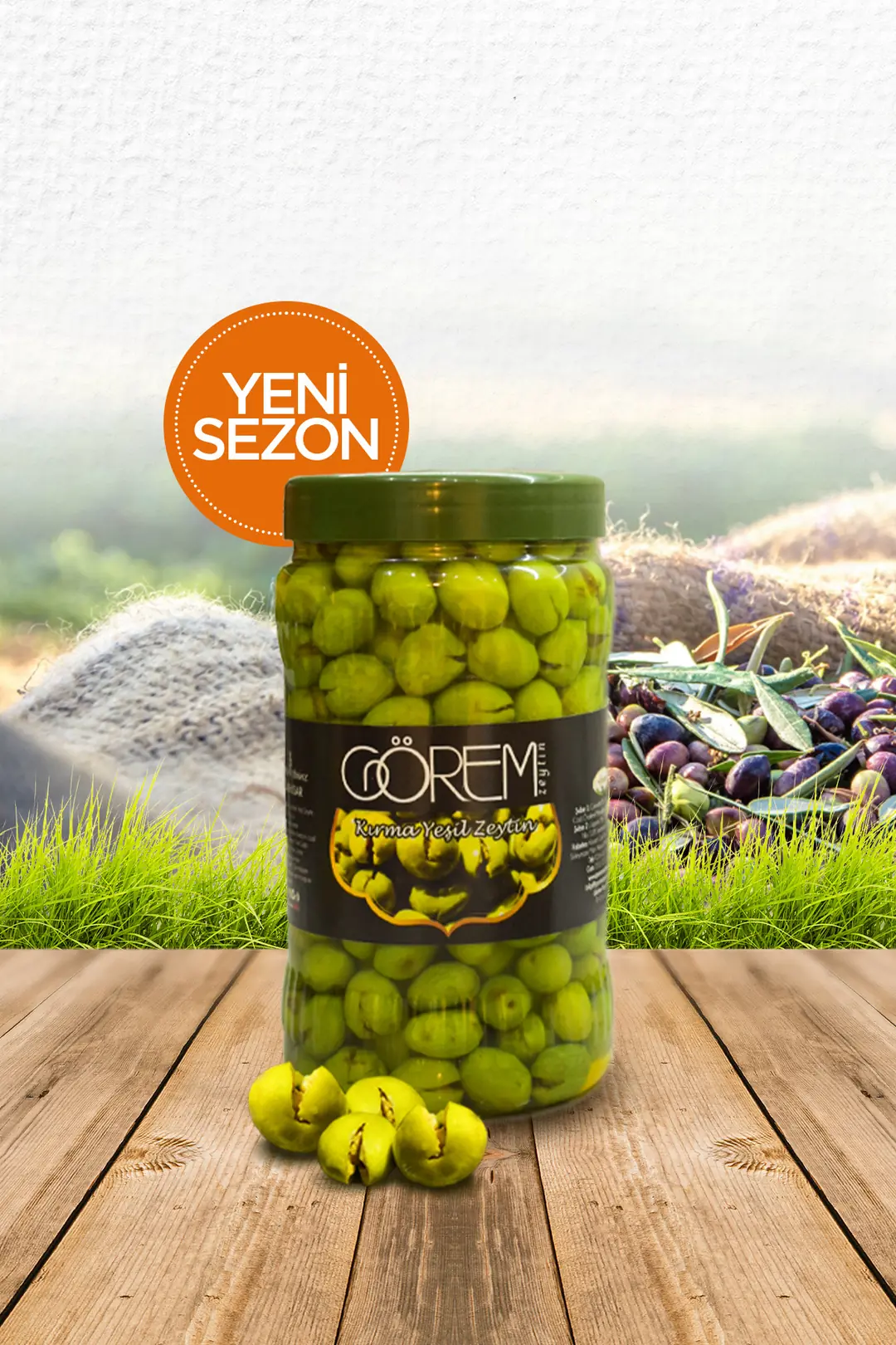 Mahsül| MİNİ TANELİ Akhisar Taş Kırma Zeytin 1 kg.
