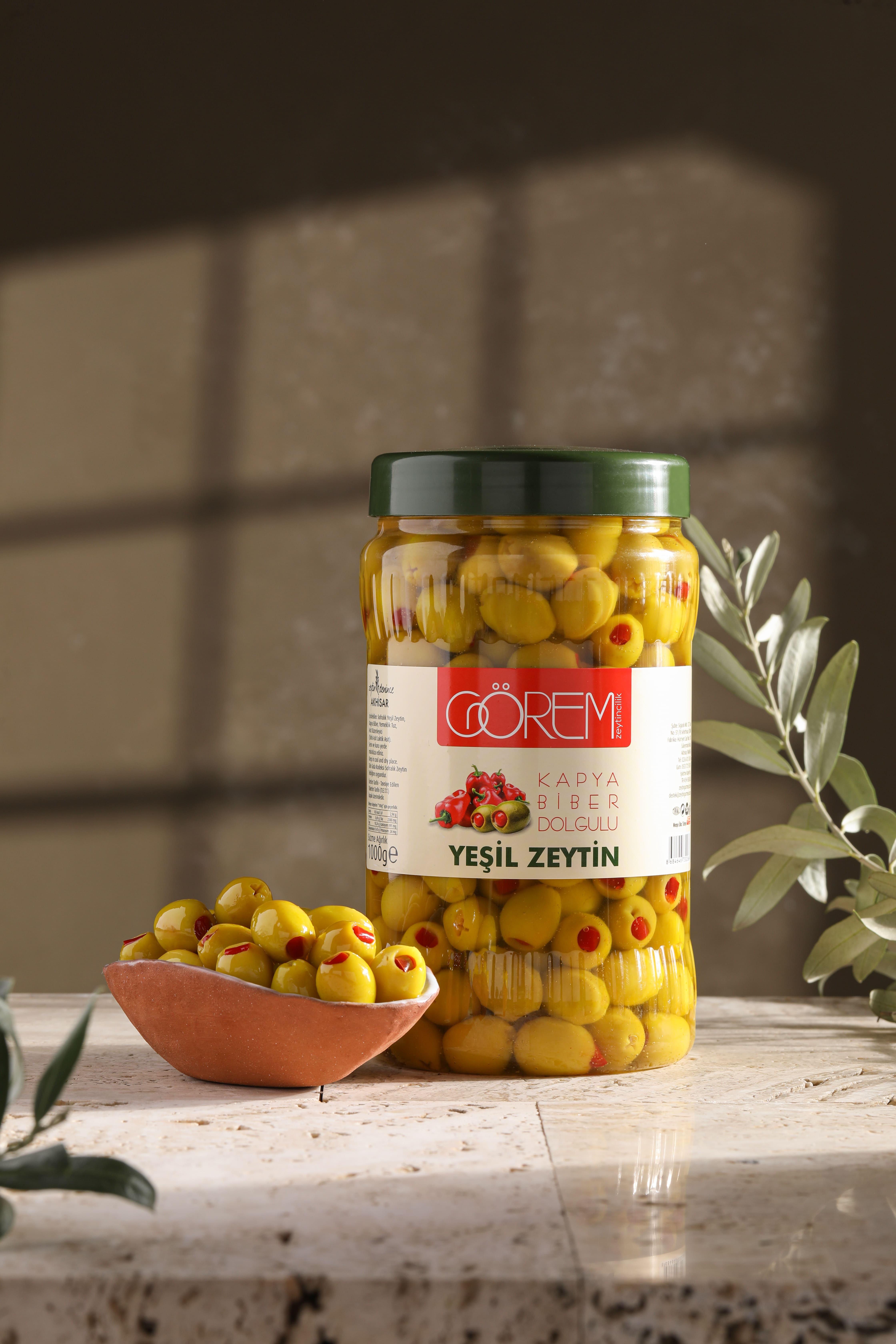 Kapya Biber Dolgulu Yeşil Zeytin 1 kg.