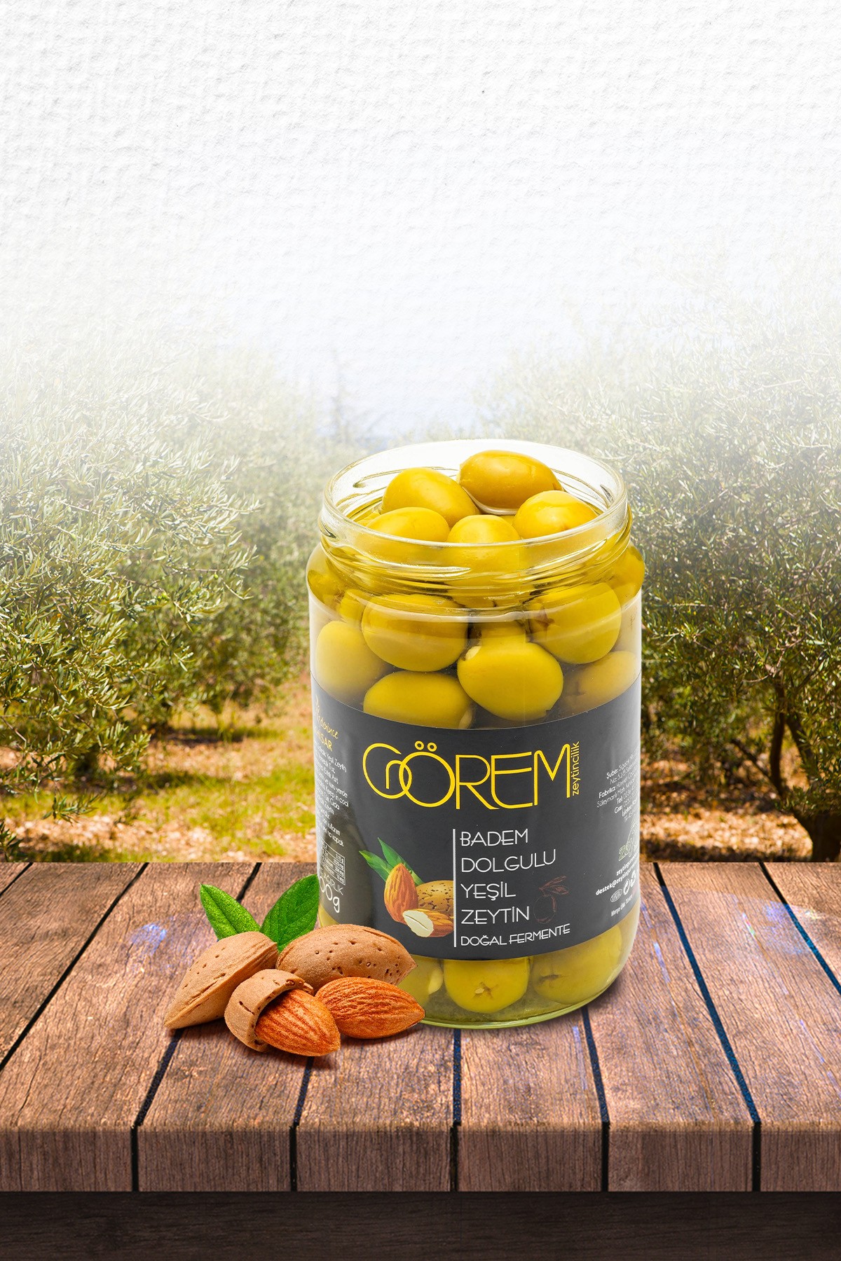 Badem Dolgulu Yeşil Zeytin 400 gr.