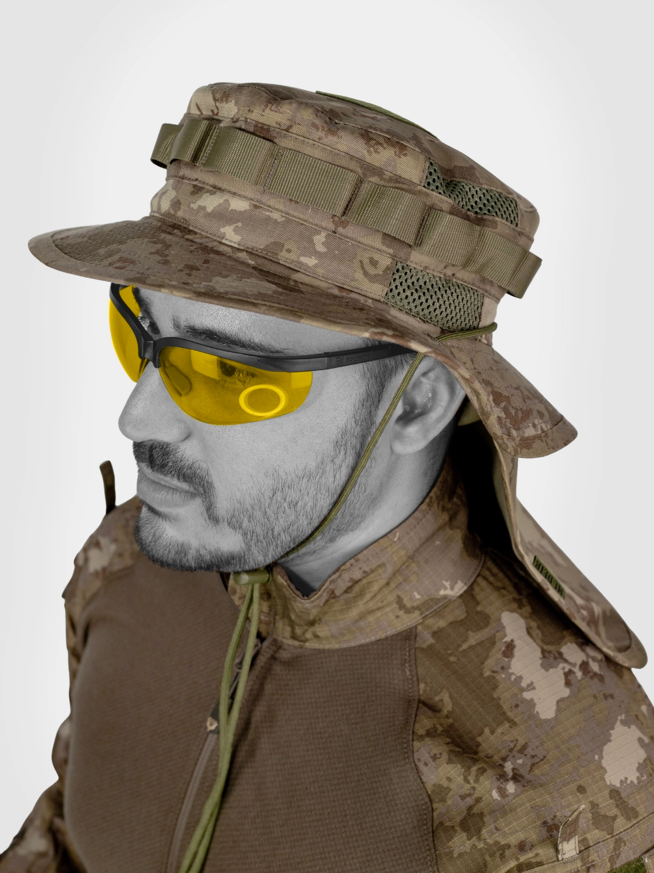 Mudeir Yazlık Elzem Jungle Safari Şapka - Kara Kuvetleri Kamuflaj