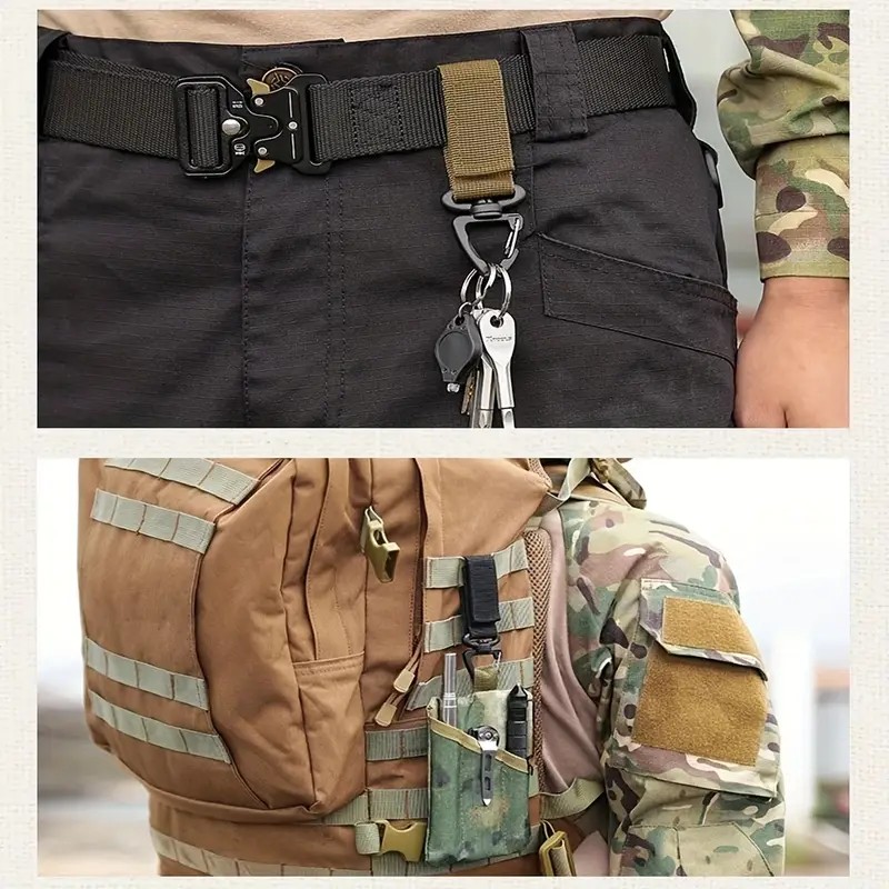  Tan Molle Taktik Alet Sırt Çantası Anahtarlık Açık Kanca Üçgen Sırt Çantası Toka Bel Çantası Raptiye
