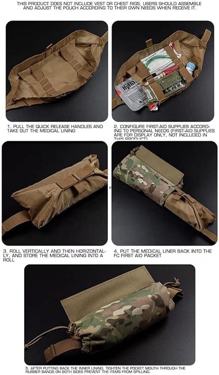 Arditi Shop Roll-1 Travma Çantası – Kasık/Kanguru Medkit Cebi (Alt Asma Tipi IFAK)