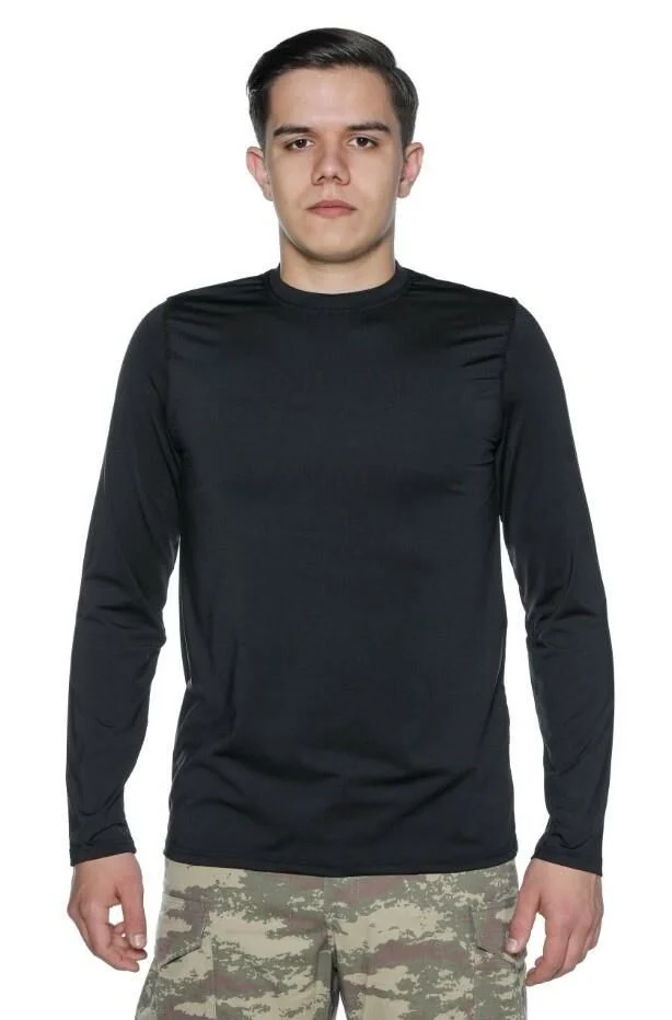 Single Sword Uzun Kol Microfiber T-Shirt - Tişört - SİYAH