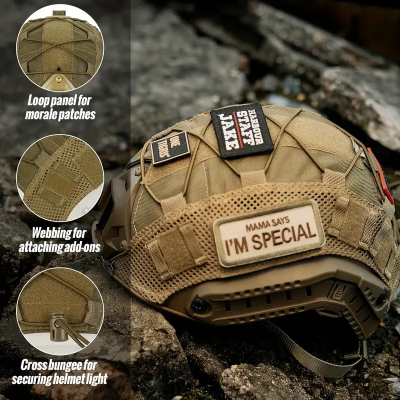 Kulaksız Kompozit Başlık Kılıfı - Kask Miğfer Kılıfı Black Multicam
