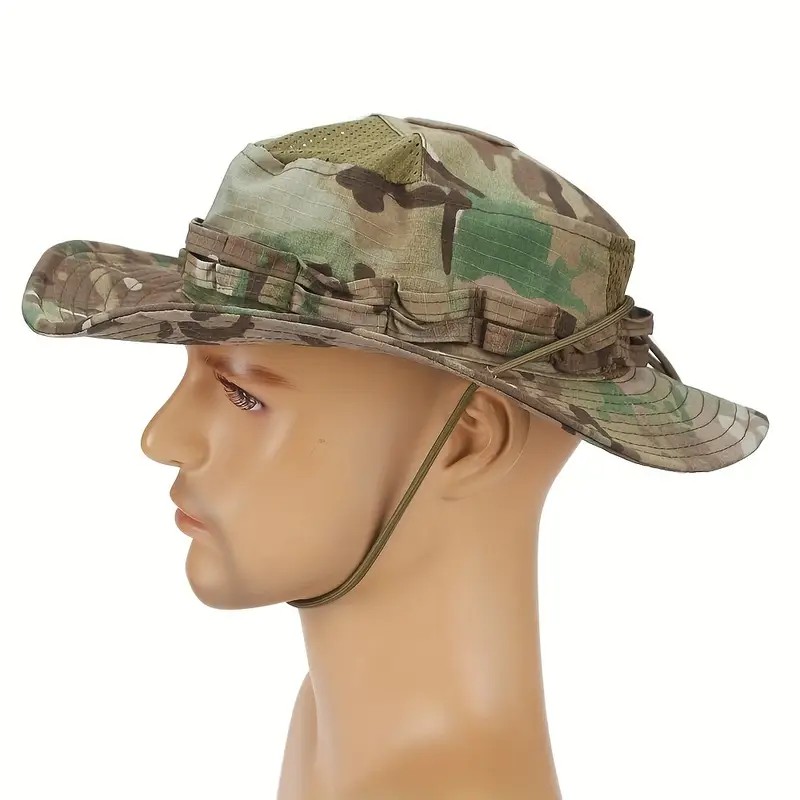 Yeni Taktik Kamuflaj Nefes Alabilir Güneş Koruyucu Kovboy Şapka – Dağcılık, Balıkçılık ve Outdoor Aktiviteler İçin Uygun Safari Jungle Multicam Kamuflaj