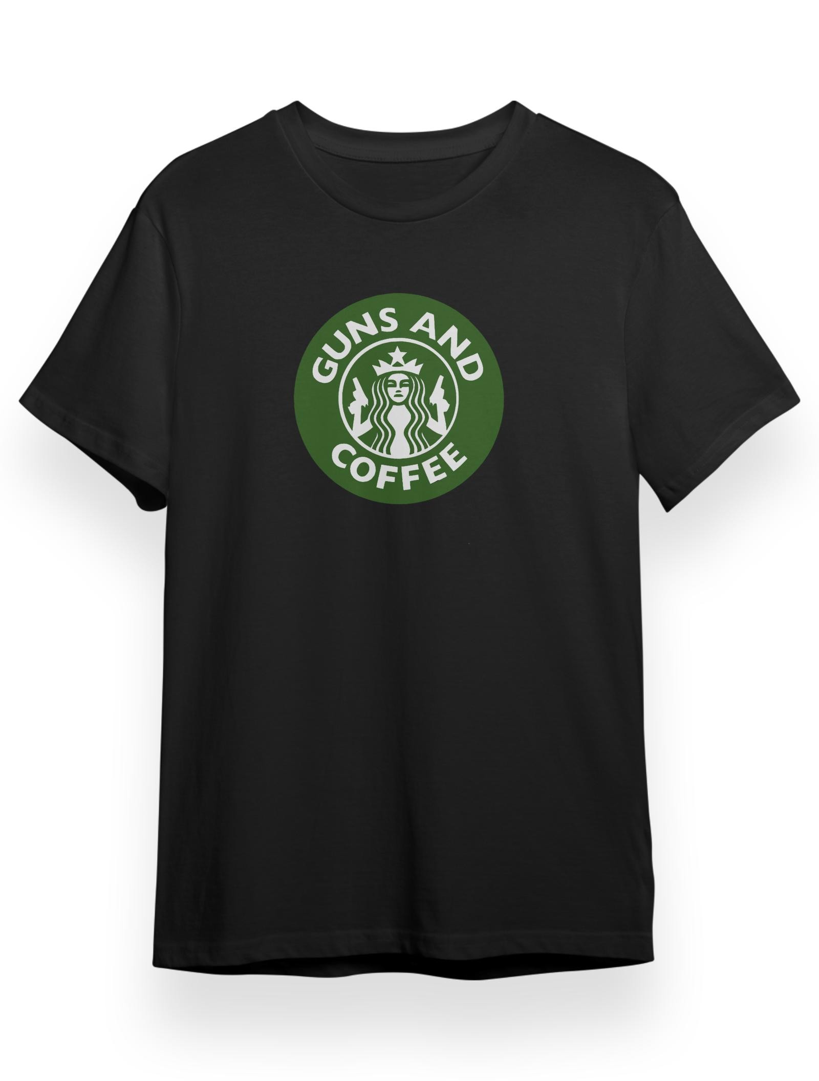 Guns And Coffee Tshirt Ön