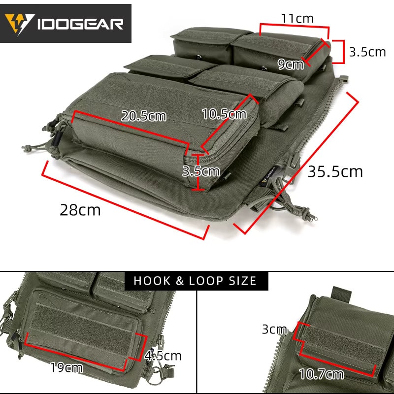 IDOGEAR Zip-On Panel Modüler Sırt Modülü – AVS / JPC 2.0 / CPC Uyumlu (3573) Tan Çöl