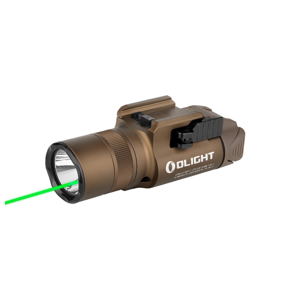 Olight Baldr Pro R – Şarjlı Taktik Silah Üstü Işık ve Yeşil Lazer | 1350 Lümen Tan