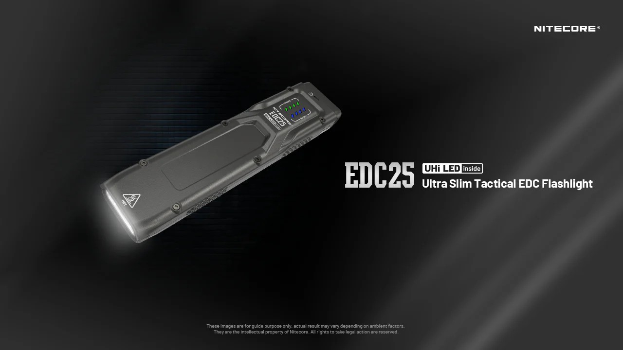 Nitecore EDC25 – 3000 Lümen USB-C Şarjlı Kompakt EDC El Feneri | NiteLab UHi 20 LED, 328 Metre Menzil, 55 Saat Çalışma Süresi