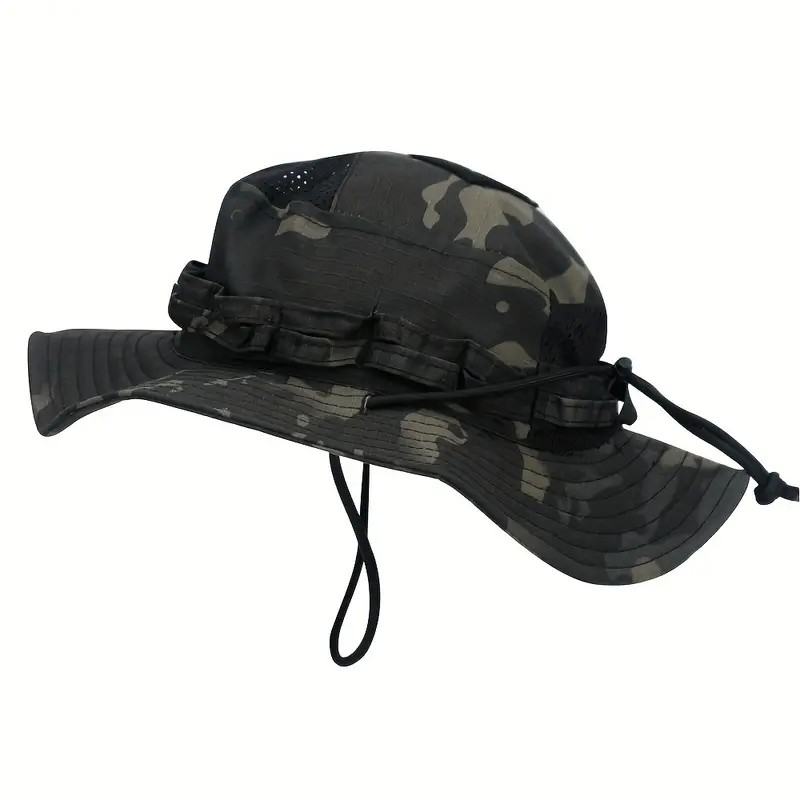 Black Multicam Kamuflaj Safari Jungle Şapka Yazlık