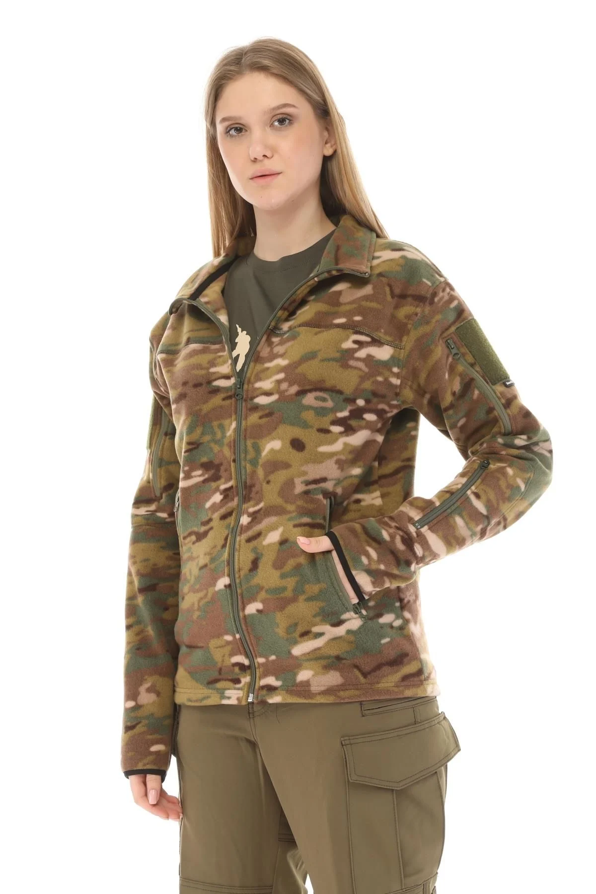 Single Sword Askeri ve Outdoor Erkek&Kadın Taktik Polar Mont-Hırka-Ceket - Multicam