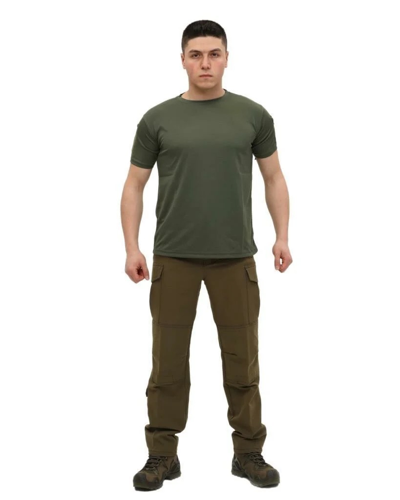 Single Sword Bisiklet Yaka Kısa Kol Taktik T-shirt Yazlık - HAKİ