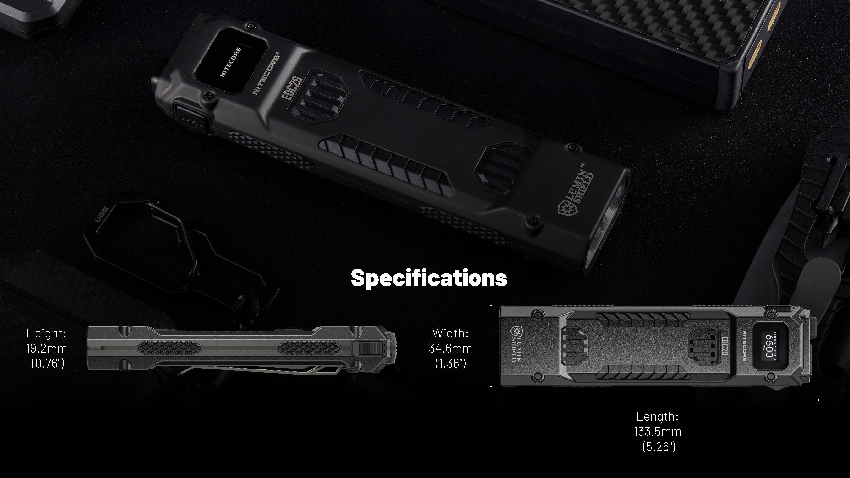 Nitecore EDC29 – 6500 Lümen USB-C Şarjlı Kompakt Düz El Feneri | Floodlight & Spotlight Modlu Taktik EDC Fener | 437 Metre Menzil, 61 Saat Çalışma Süresi