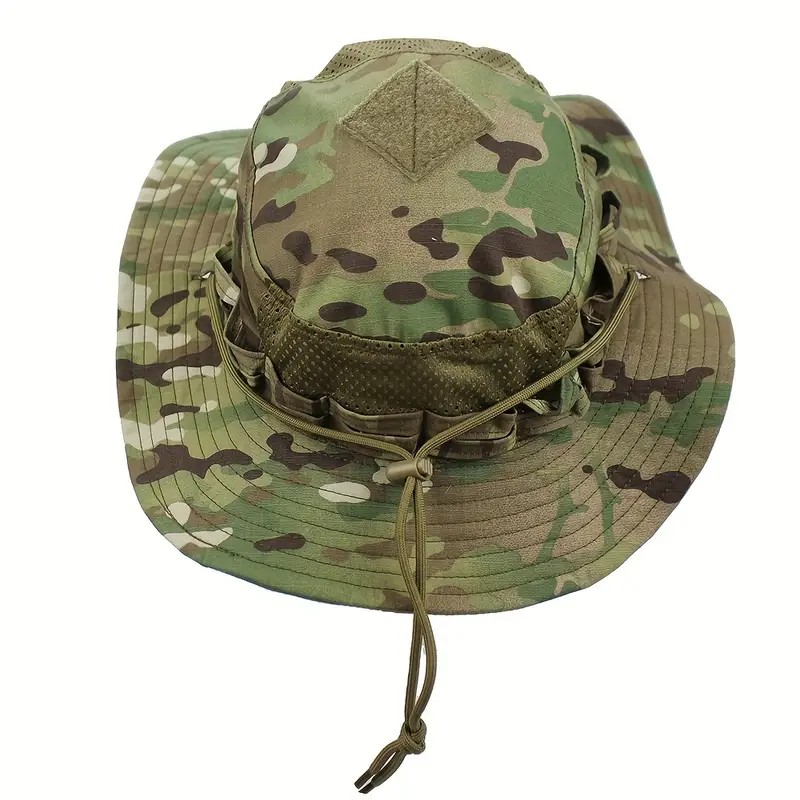 Erkek Taktik Kamuflaj Güneş Şapkası – Nefes Alabilir, Geniş Siperlikli Outdoor Şapka | Katlanabilir, Hafif ve Gölgelikli Jungle Safari Multicam Kamuflaj