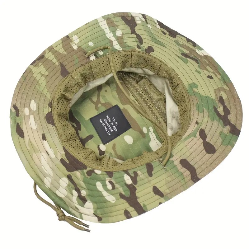 Erkek Taktik Kamuflaj Güneş Şapkası – Nefes Alabilir, Geniş Siperlikli Outdoor Şapka | Katlanabilir, Hafif ve Gölgelikli Jungle Safari Multicam Kamuflaj