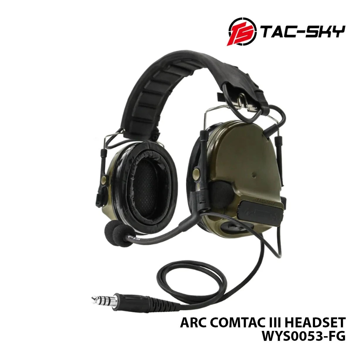 Telsiz Kulaklığı-Baş Tipi-HAKİ-TAC-SKY ARC COMTAC III WYS0053-FG