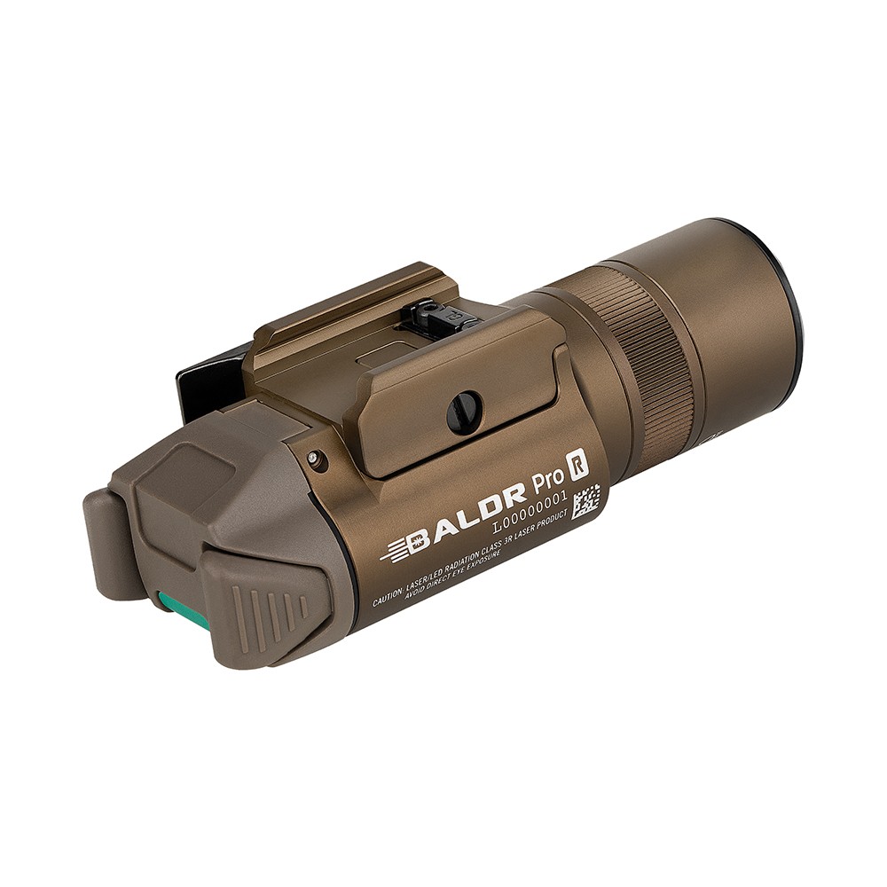 Olight Baldr Pro R – Şarjlı Taktik Silah Üstü Işık ve Yeşil Lazer | 1350 Lümen Tan