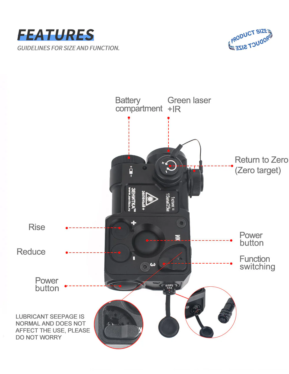Perst-4 Combined Device Gen.3.0 (Visible & IR Laser) – OD Green / Haki (Alüminyum) Zenitco