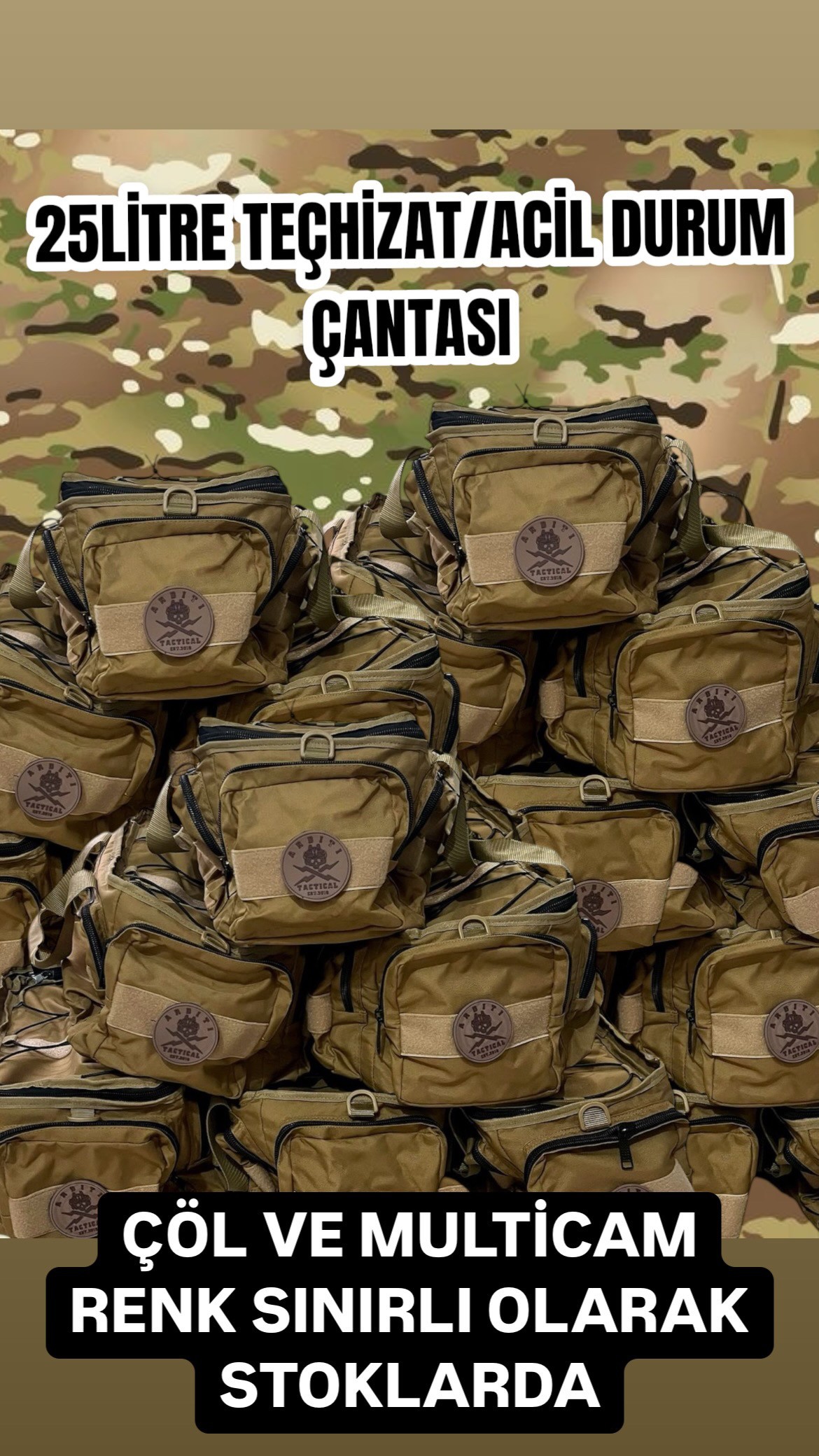 Arditi Teçhizat Çantası Küçük Boy 25 Lt Multicam