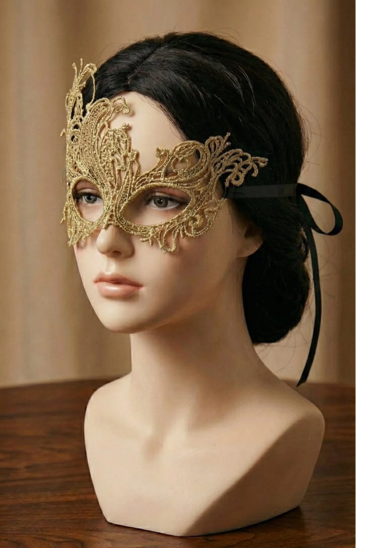 Venetia Dantel Göz Maskesi - Gold