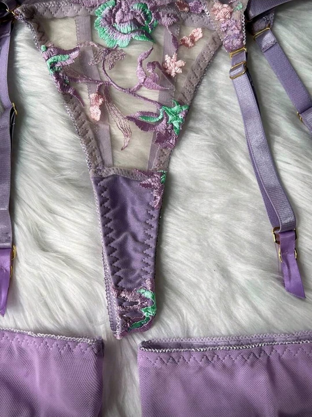 Lavender Bloom Tül Büstiyer Seti