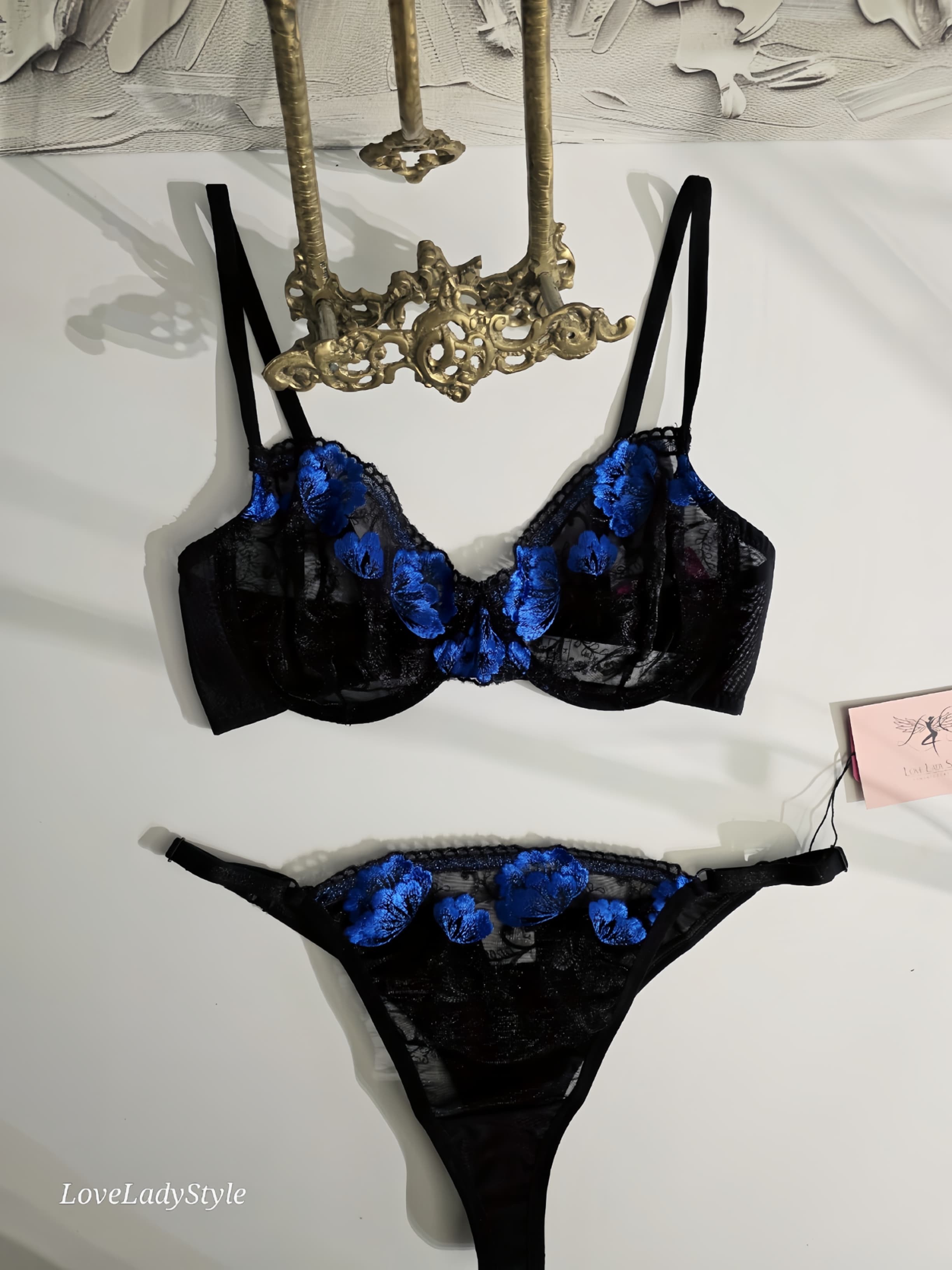 Blue Blossom Bralet & Külot Takımı